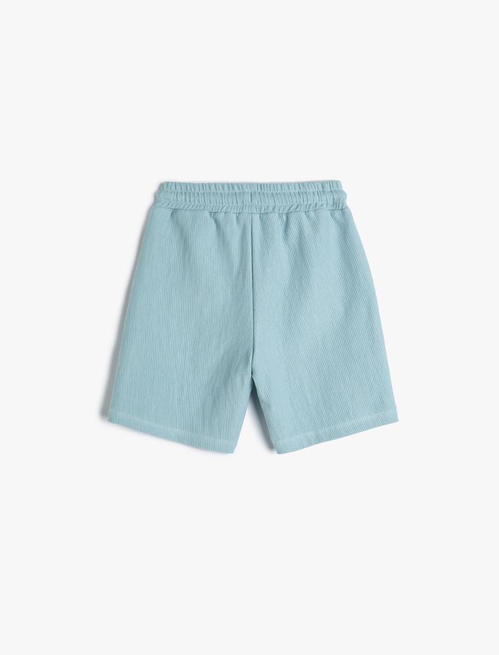 Erkek Çocuk Basic Şort Dokulu Cepli Beli Bağlamalı