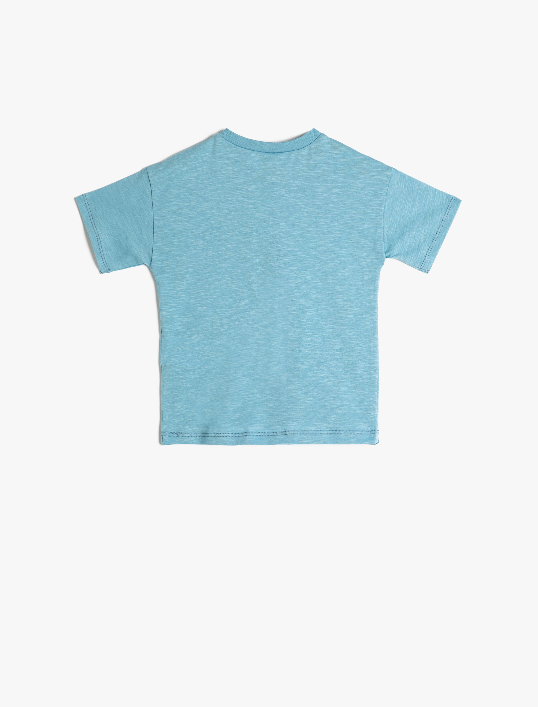  Erkek Bebek Tişört Bisiklet Yaka Kısa Kollu Papağan Baskılı Pamuklu