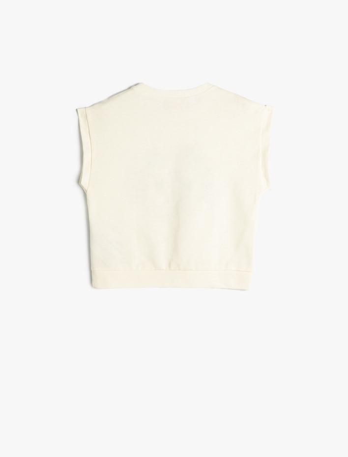 Erkek Bebek Sweatshirt Kolsuz Bisiklet Yaka Slogan Baskılı Pamuklu