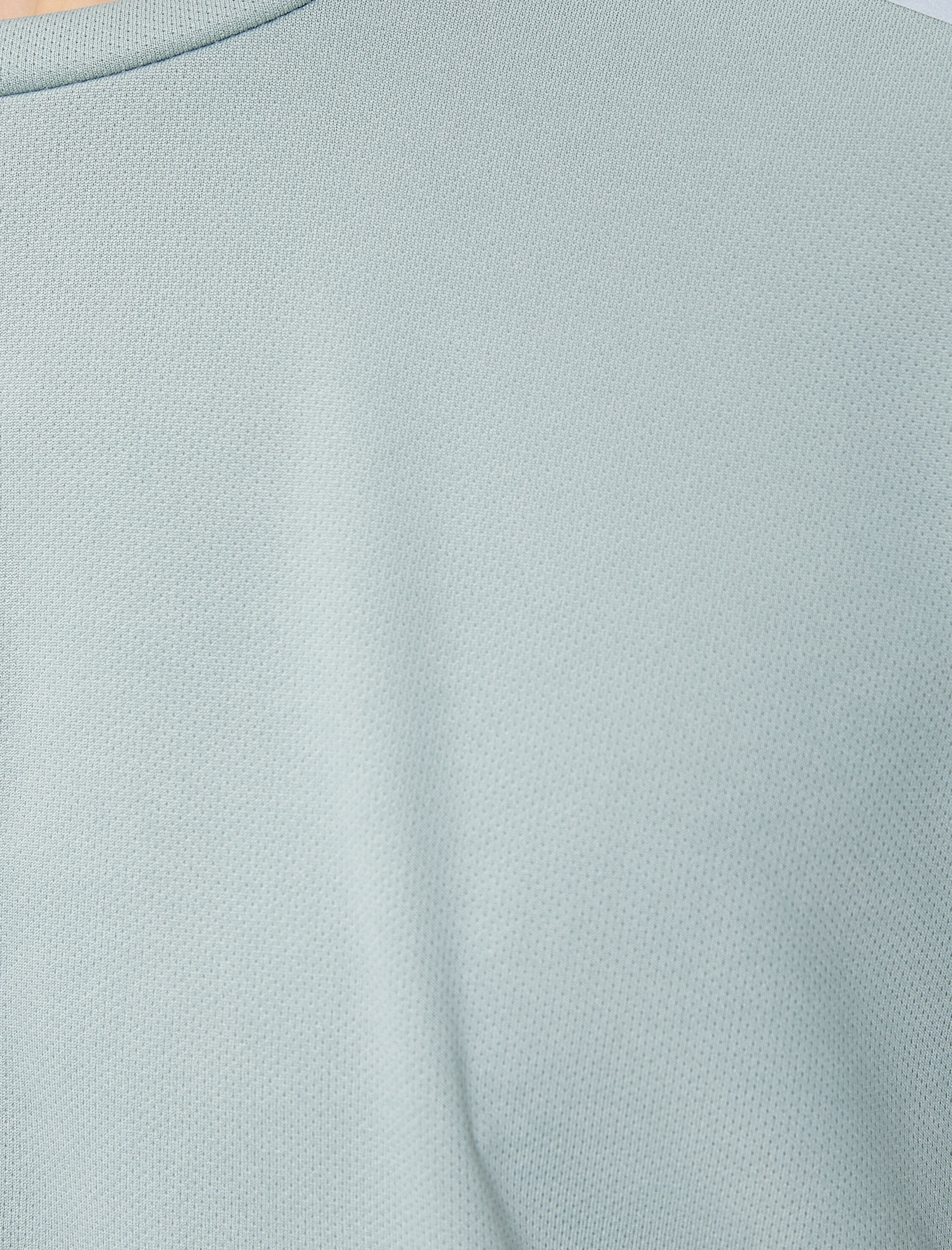   Spor Tişört Şerit Baskılı Bisiklet Yaka Kısa Kollu