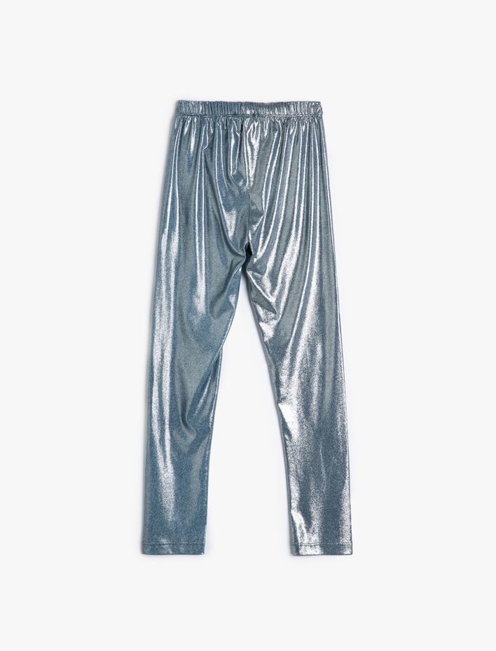 Kız Çocuk Parlak Tayt Beli Lastikli