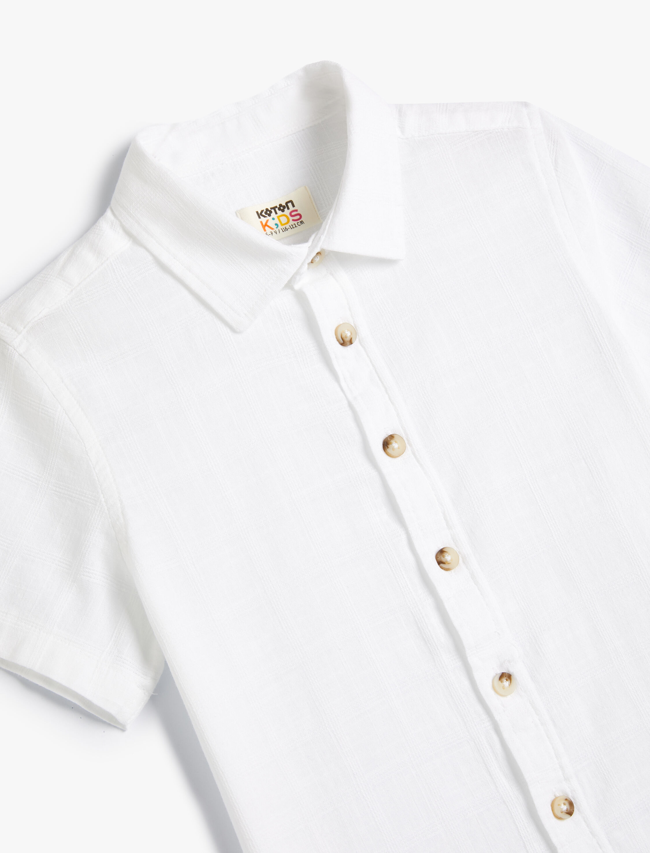  Erkek Çocuk Kısa Kollu Gömlek Pamuklu Dokulu