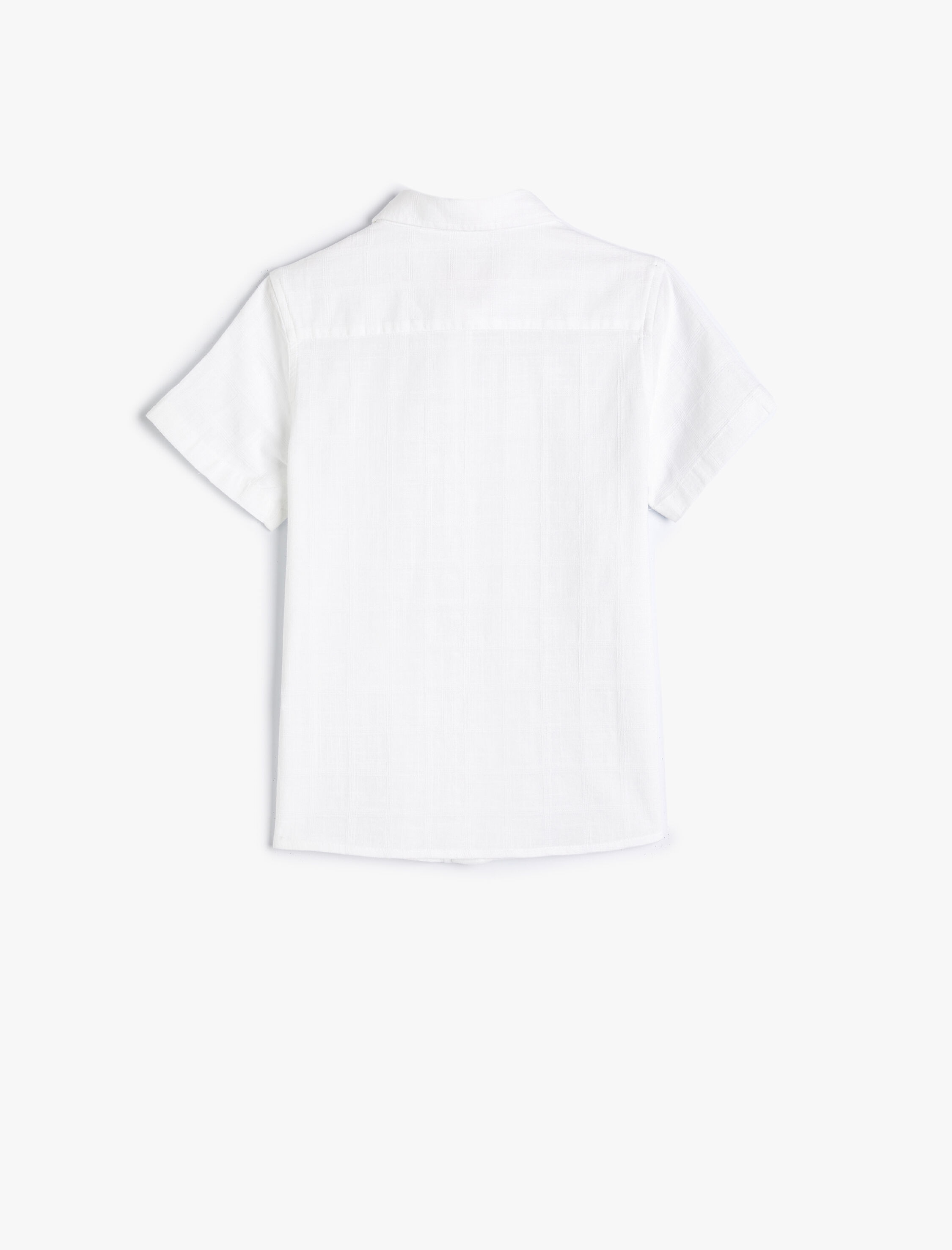  Erkek Çocuk Kısa Kollu Gömlek Pamuklu Dokulu