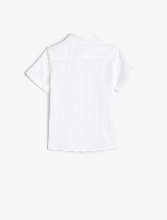 Erkek Çocuk Kısa Kollu Gömlek Pamuklu Dokulu