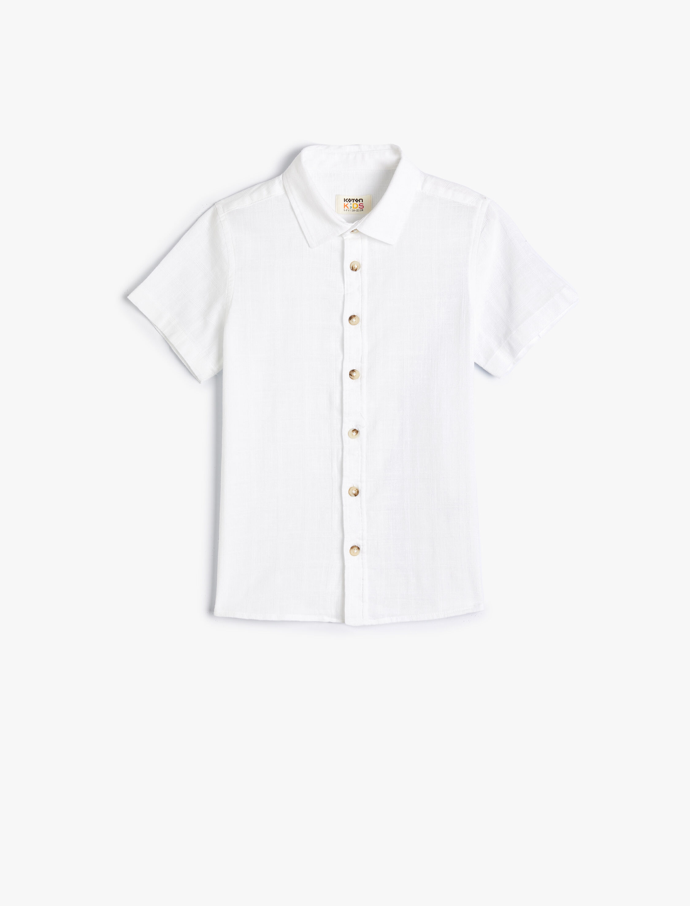  Erkek Çocuk Kısa Kollu Gömlek Pamuklu Dokulu