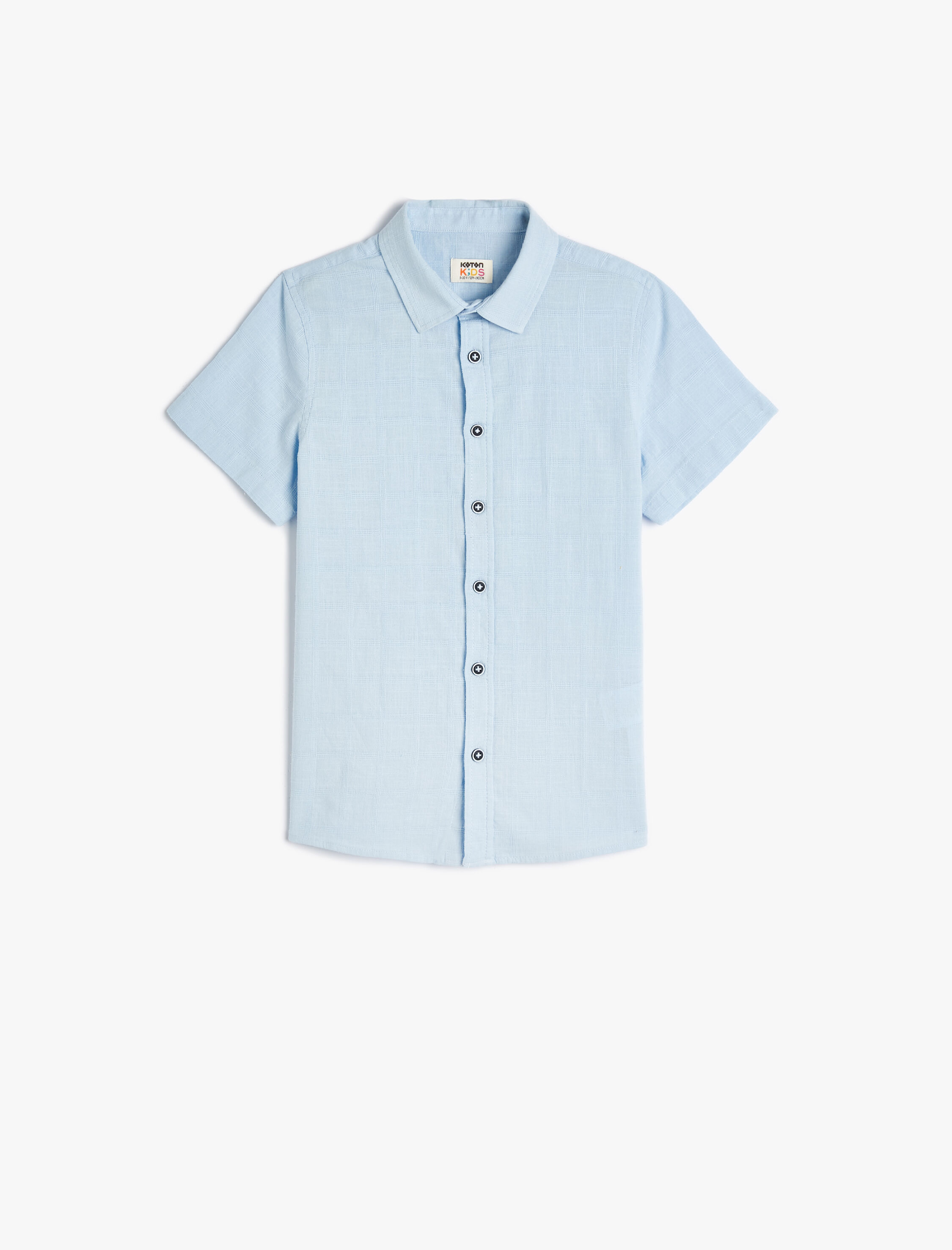  Erkek Çocuk Kısa Kollu Gömlek Pamuklu Dokulu