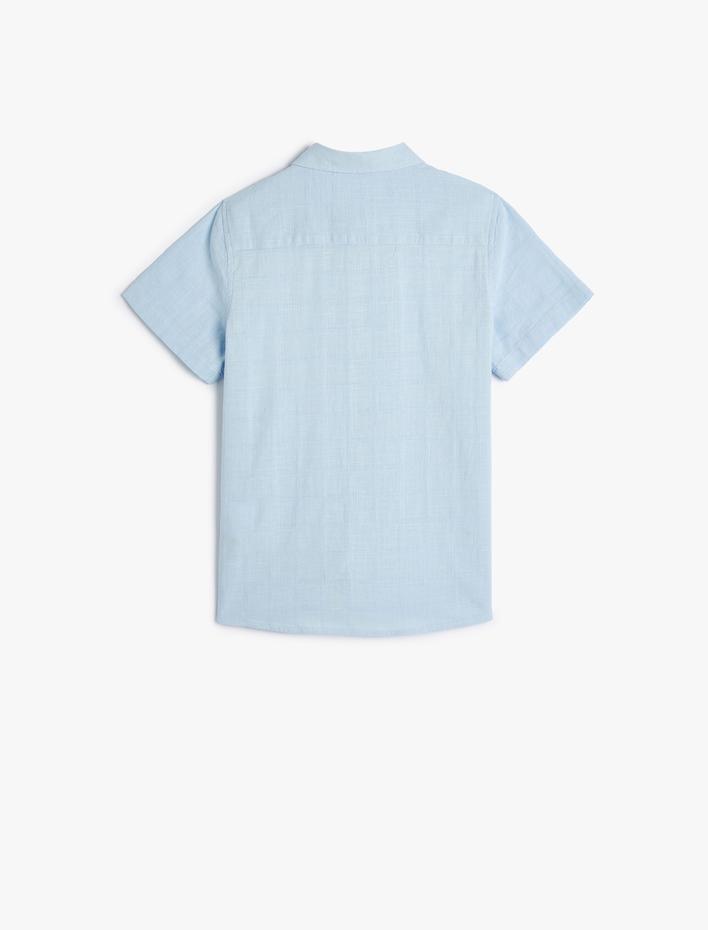 Erkek Çocuk Kısa Kollu Gömlek Pamuklu Dokulu