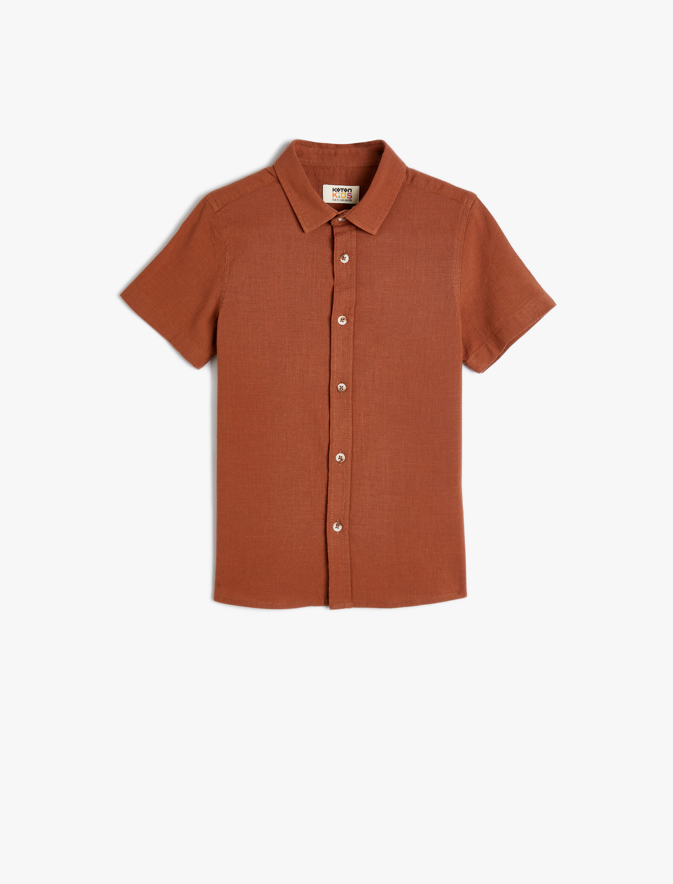  Erkek Çocuk Basic Gömlek Kısa Kollu Klasik Yaka Pamuklu