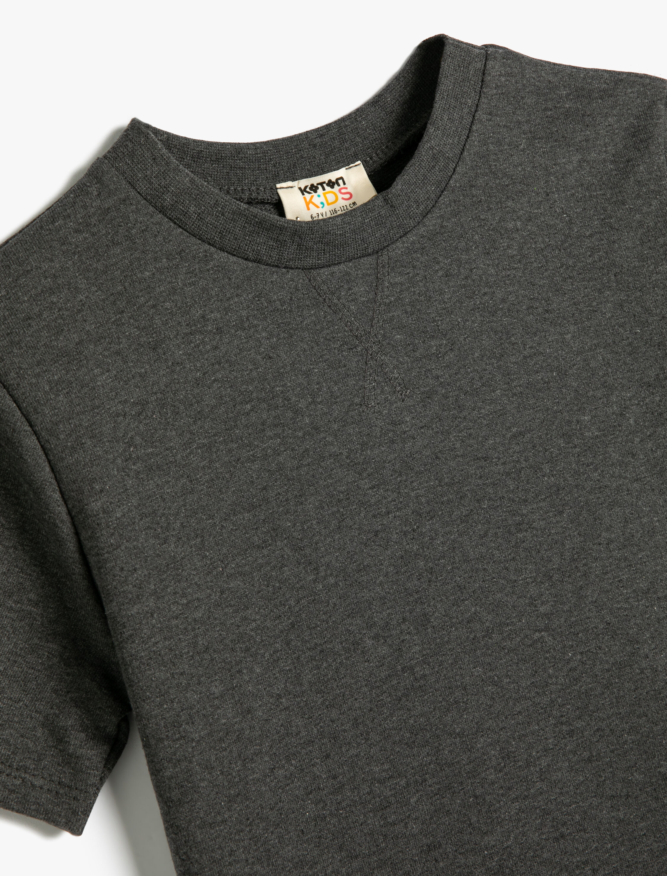  Erkek Çocuk Basic Tişört Kısa Kollu Bisiklet Yaka