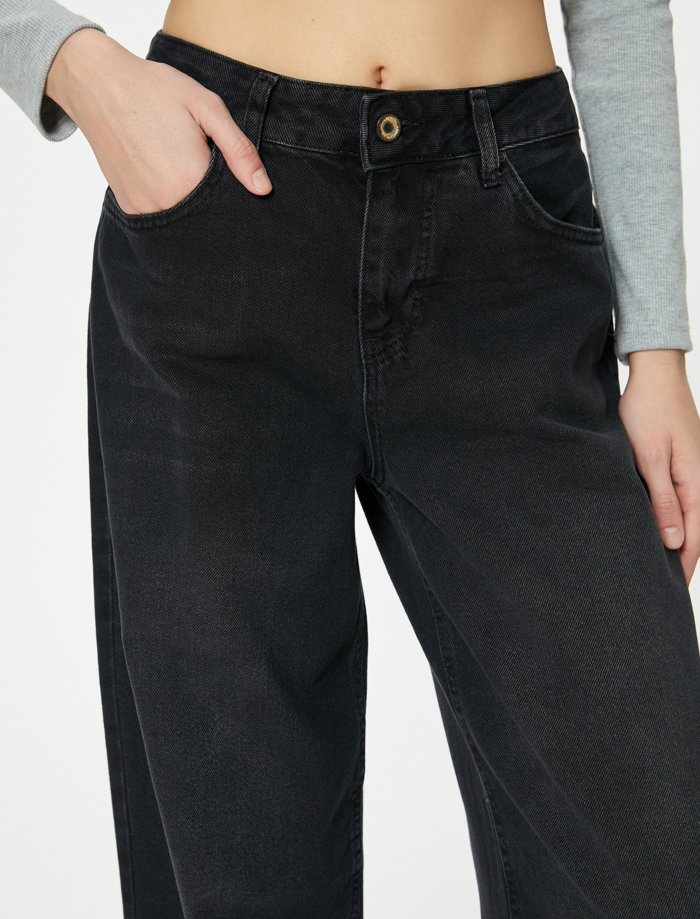   Bol Paça Kot Pantolon Normal Bel - Loose Fit