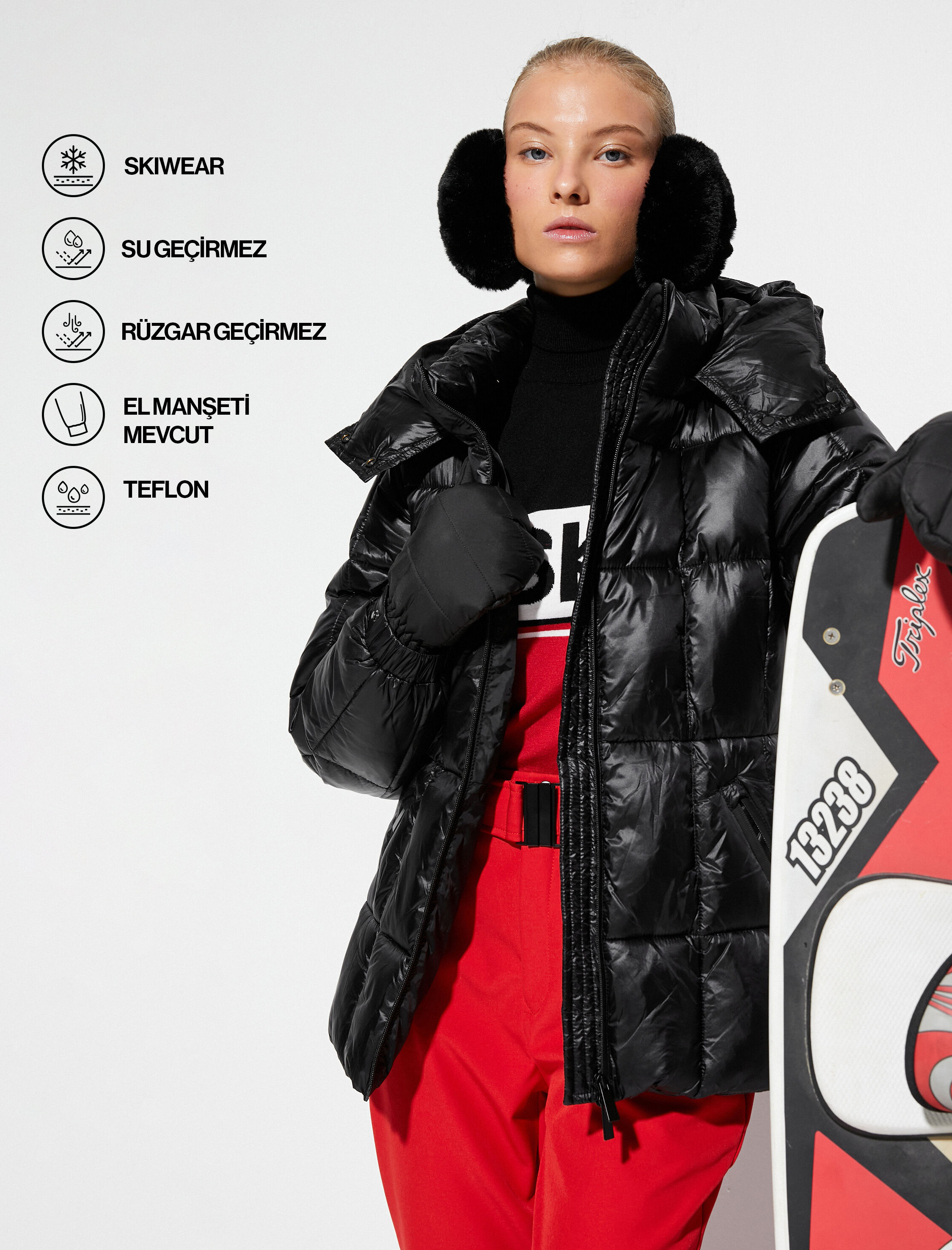   Kayak Montu Şişme Kapüşonlu Kemer Detaylı Cepli Su İtici