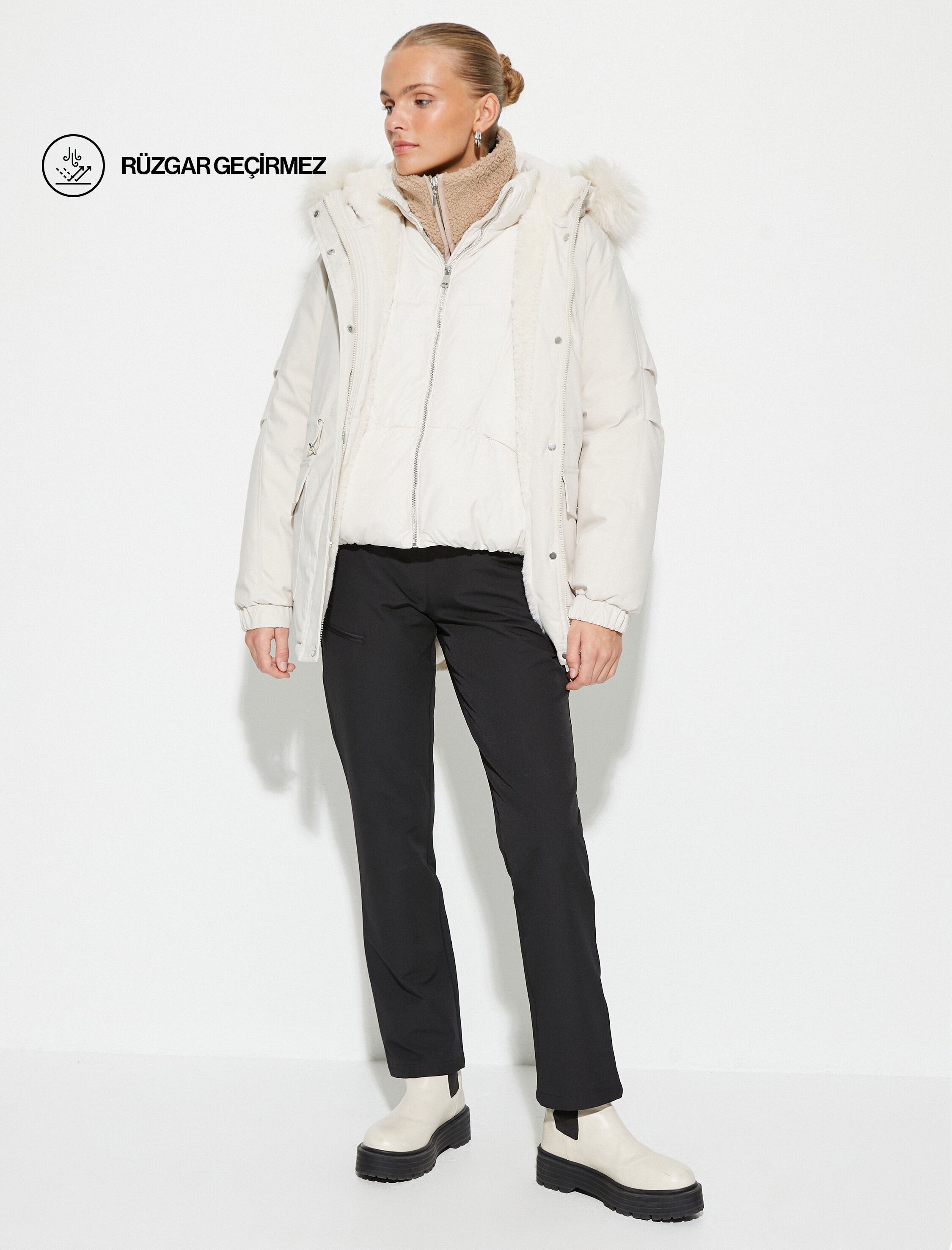   Outdoor Pantolon Yüksek Bel Fermarlı Cepli