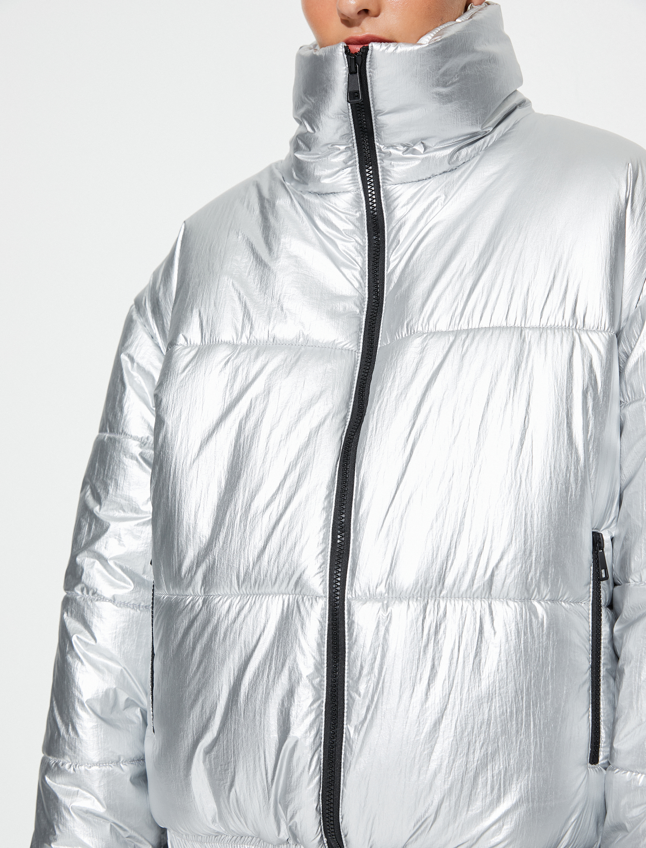   Outdoor Mont Dik Yaka Metalik Fermuarlı Cepli Su İtici