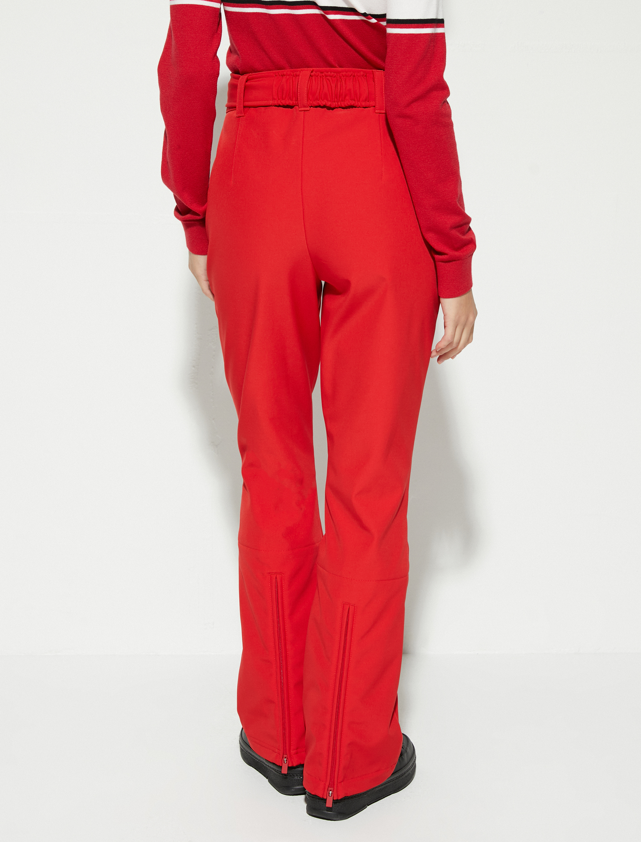   Kayak Pantolonu Kemer Detaylı Cepli Yüksek Bel