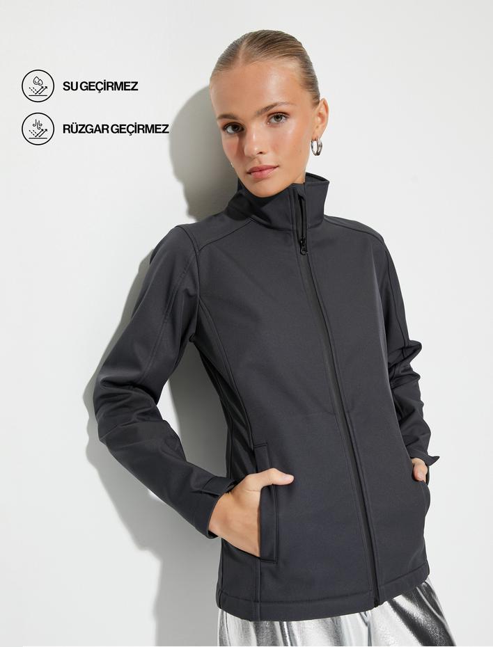  Outdoor Mont Dik Yaka Fermuarlı Cep Detaylı