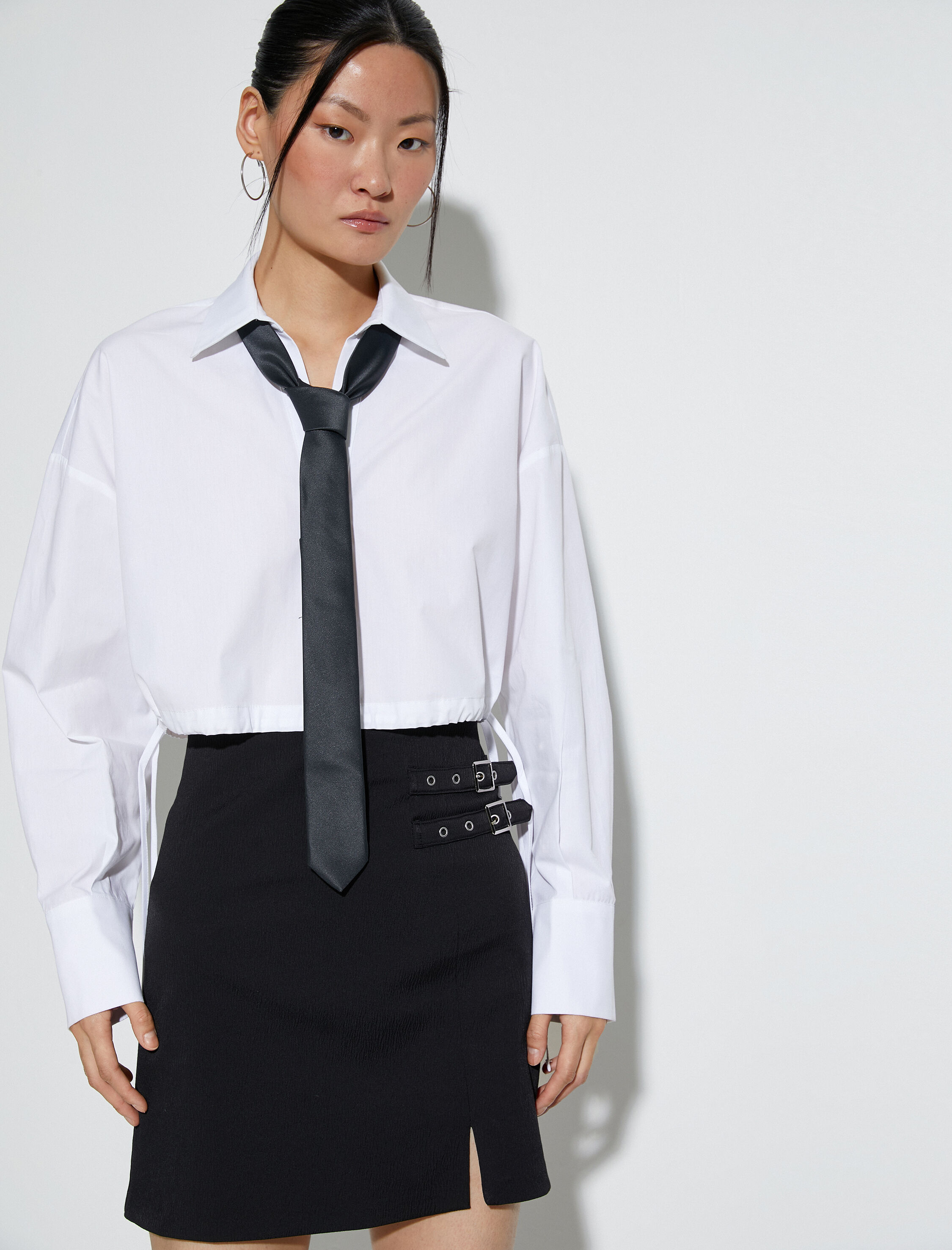   Mini Etek Kemer Detaylı Yırtmaçlı