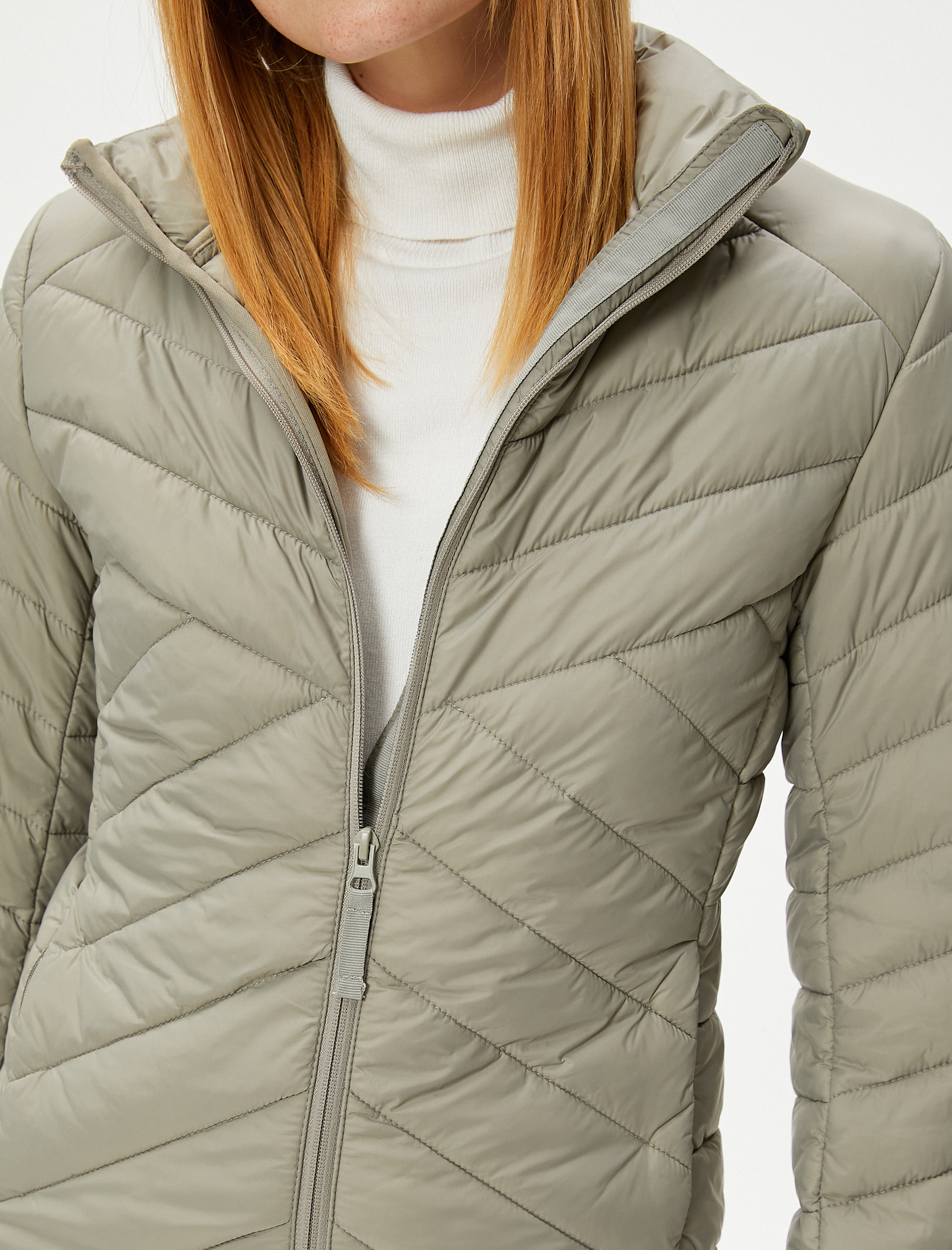   Şişme Outdoor Mont Dik Yaka Cep Detaylı Fermuarlı