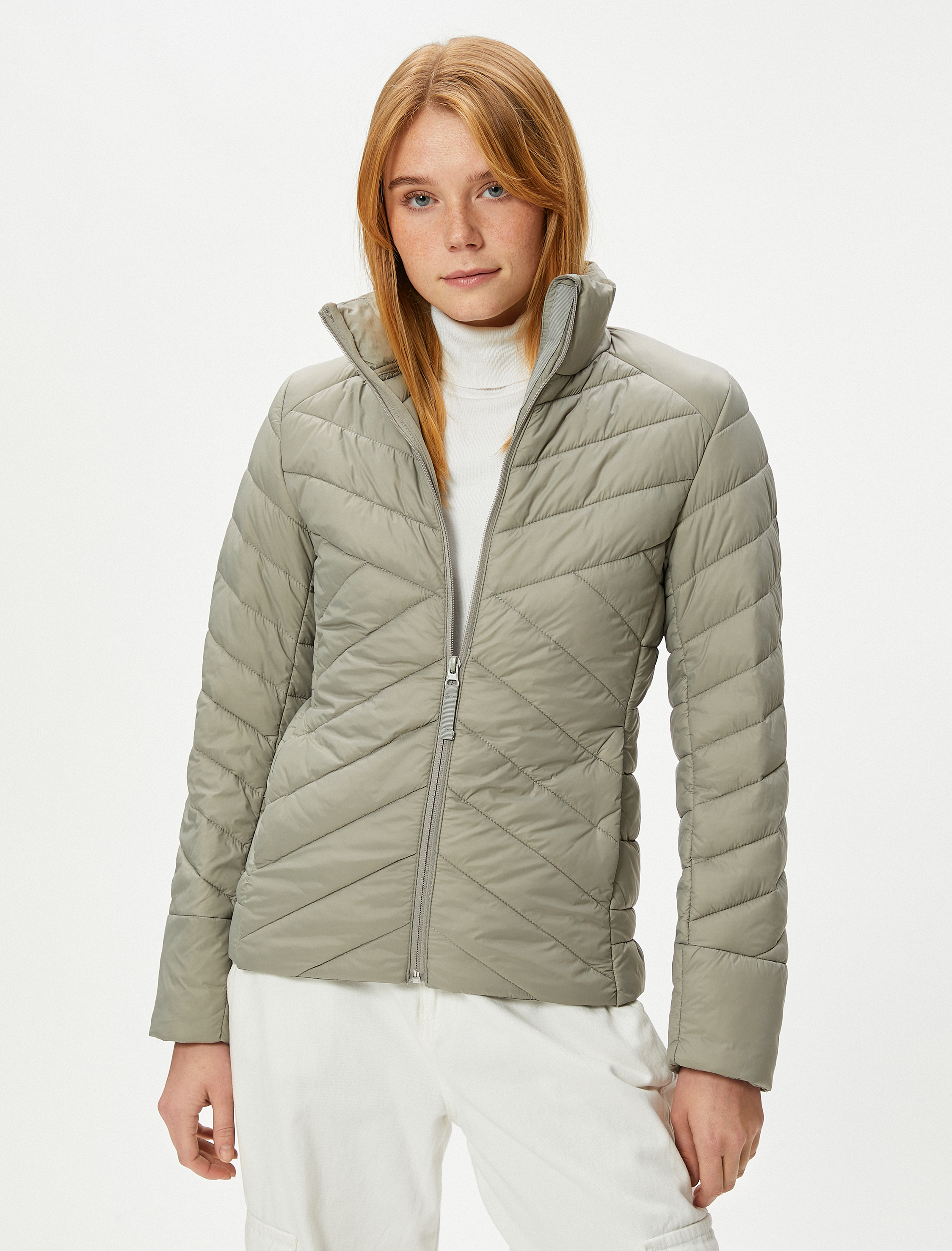   Şişme Outdoor Mont Dik Yaka Cep Detaylı Fermuarlı