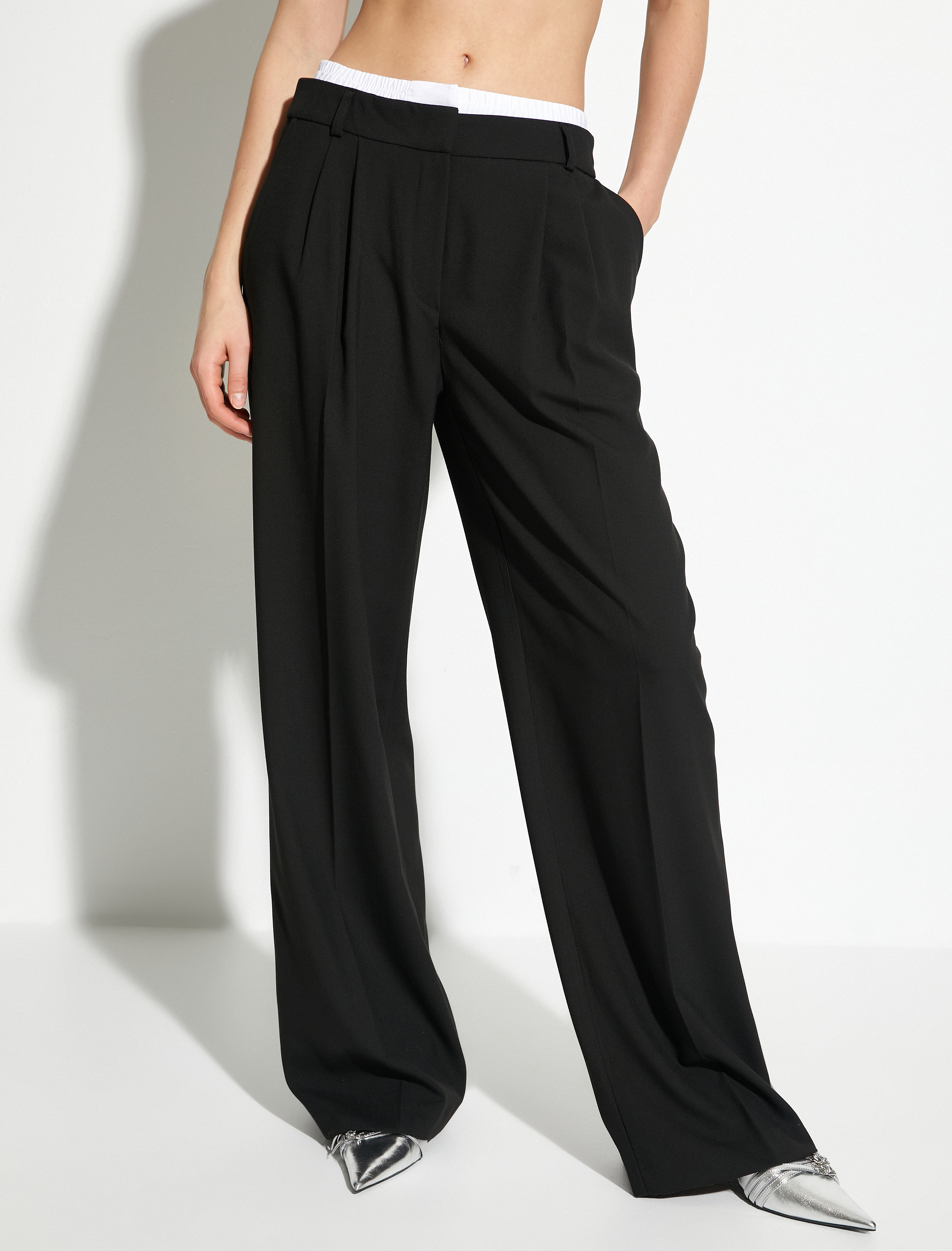   Palazzo Pantolon Bol Paça Beli Lastik Detaylı