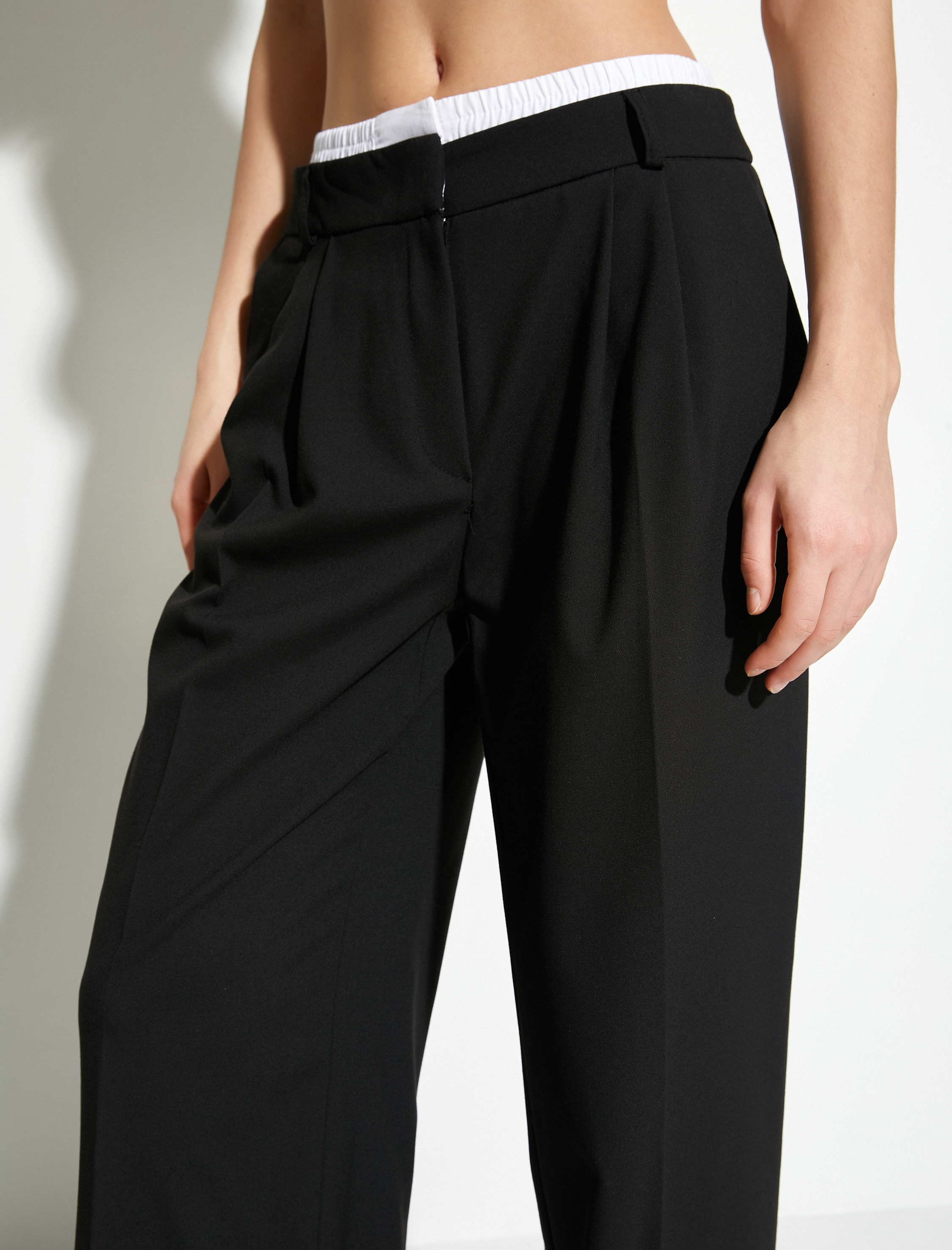   Palazzo Pantolon Bol Paça Beli Lastik Detaylı