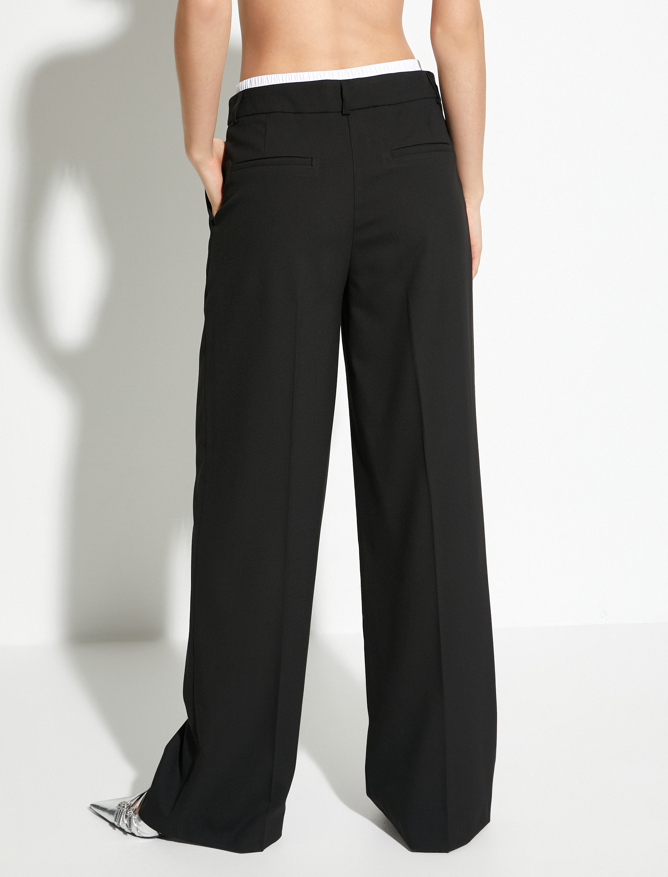   Palazzo Pantolon Bol Paça Beli Lastik Detaylı