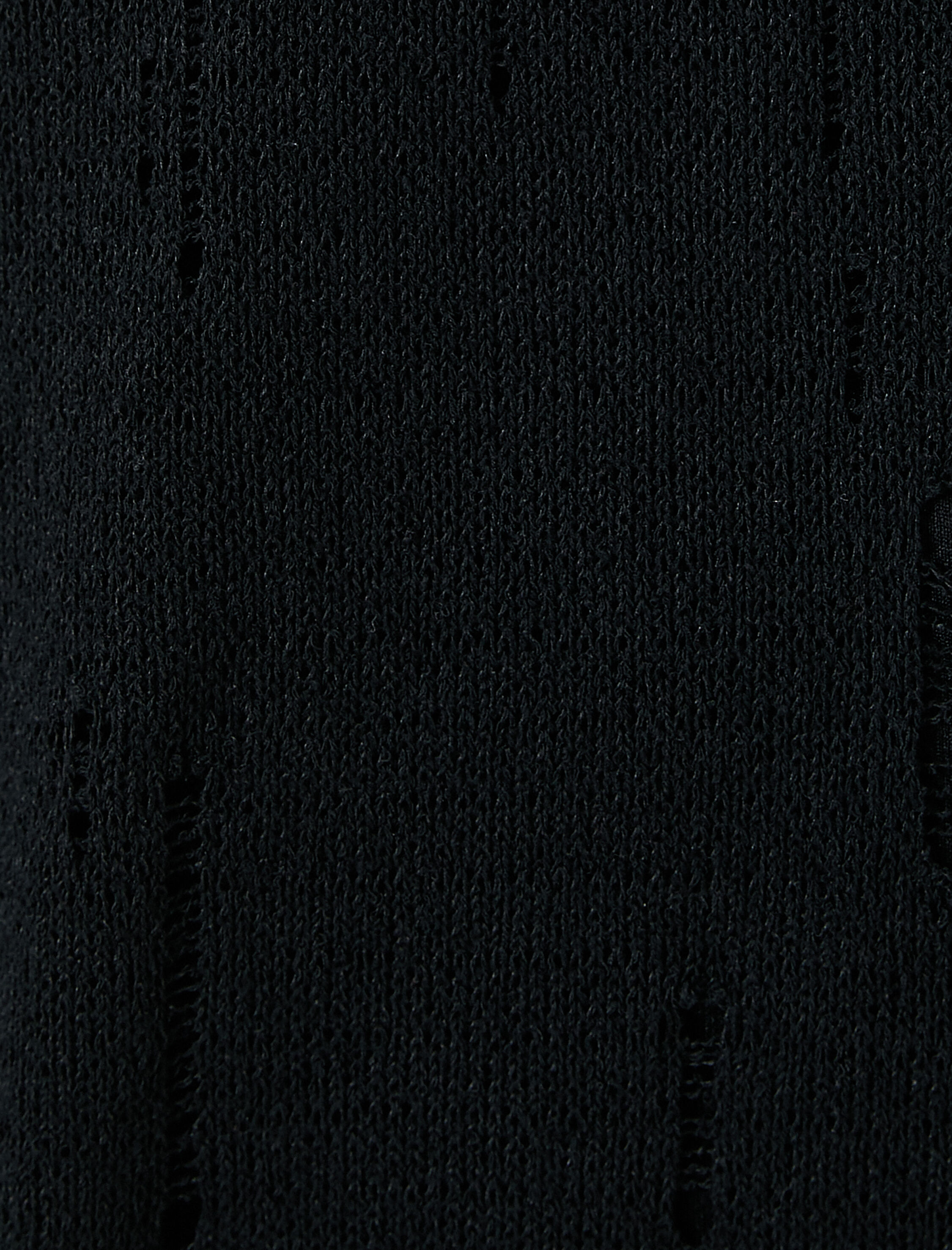   Midi Ajurlu Elbise Bisiklet Yaka Uzun Kollu