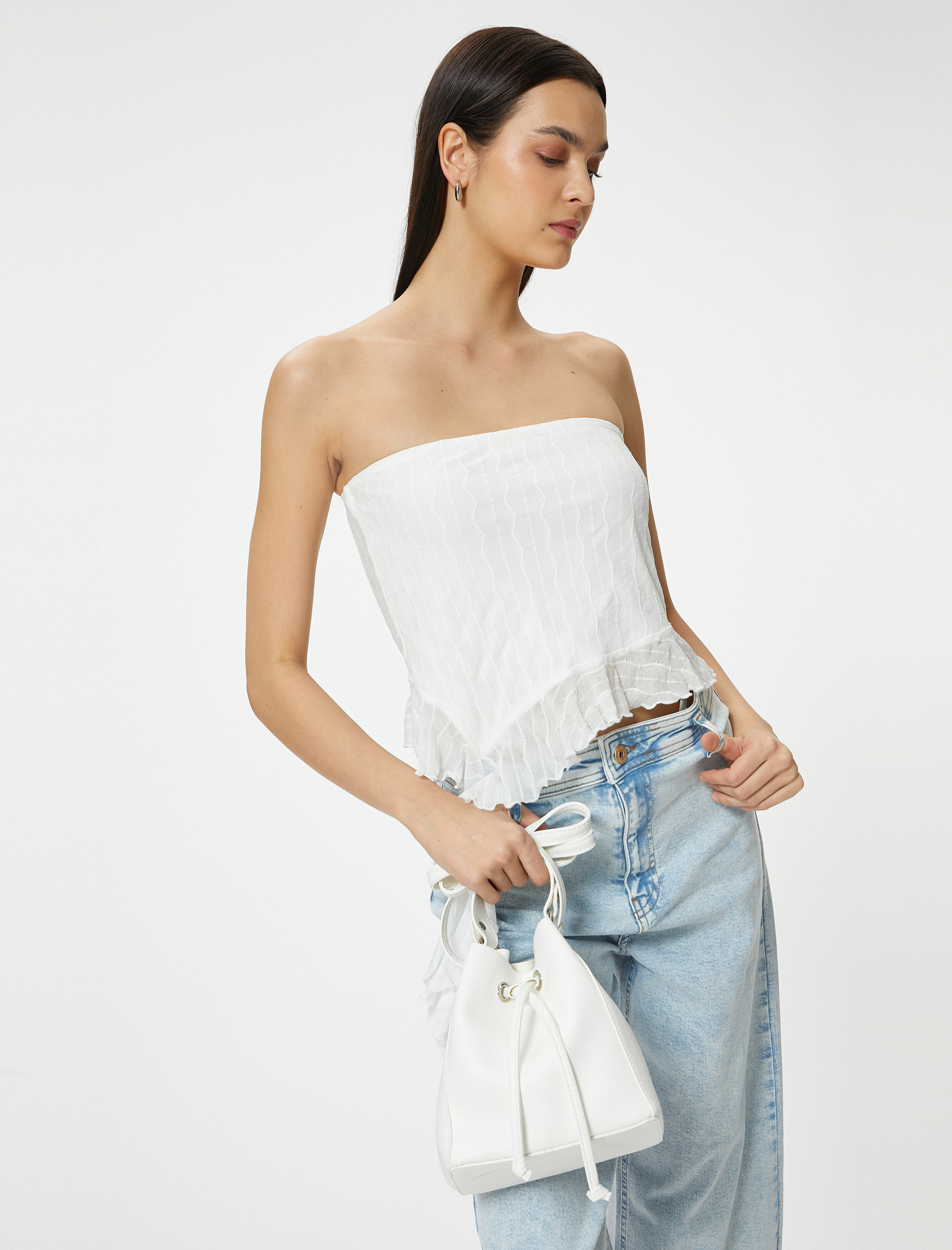  Kadın Bucket Çanta Suni Deri Askılı