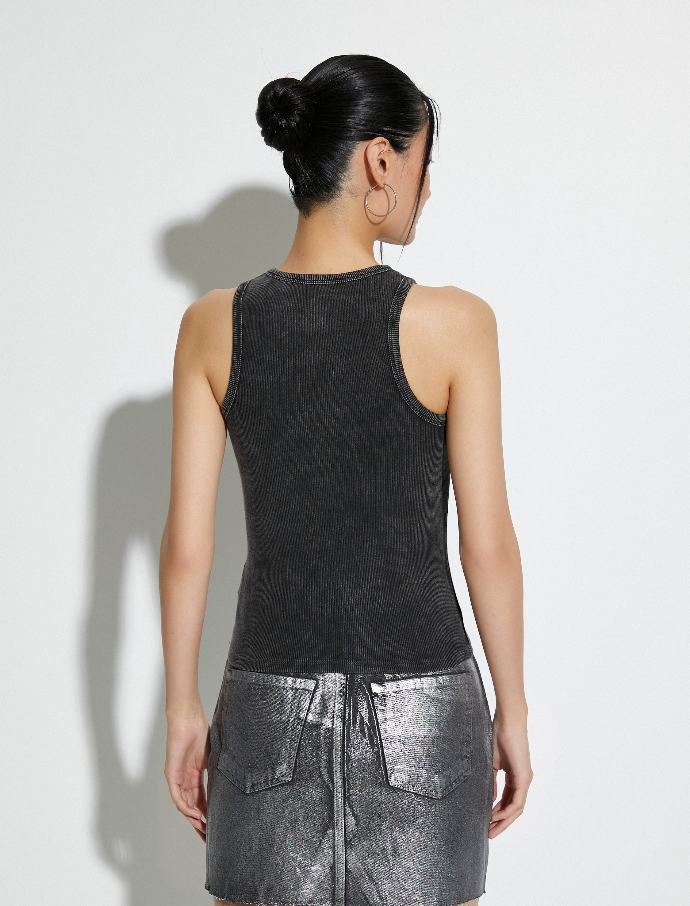   Halter Yaka Atlet Soluk Efektli Ribanalı