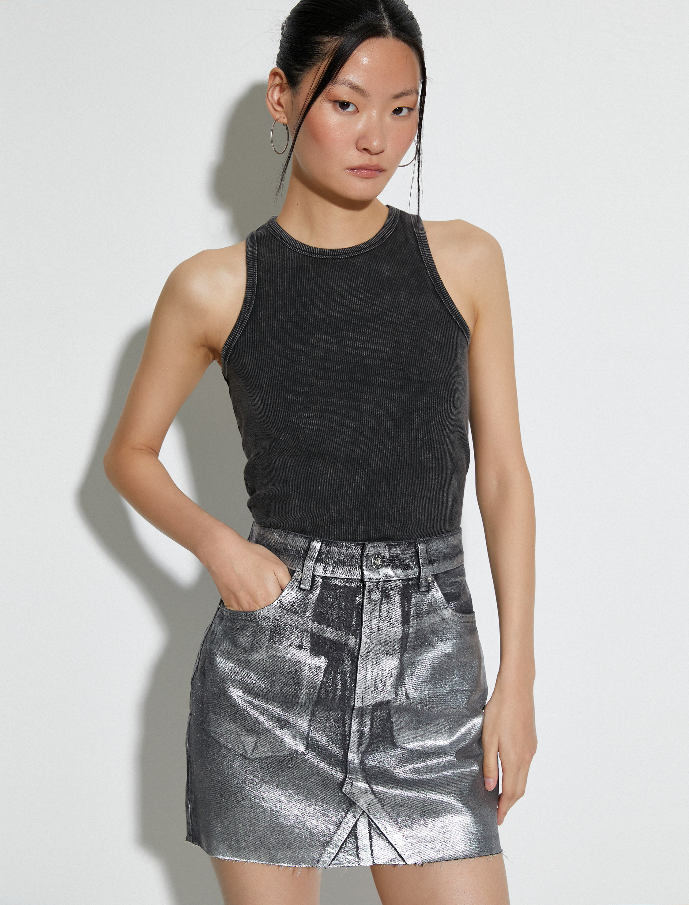   Halter Yaka Atlet Soluk Efektli Ribanalı