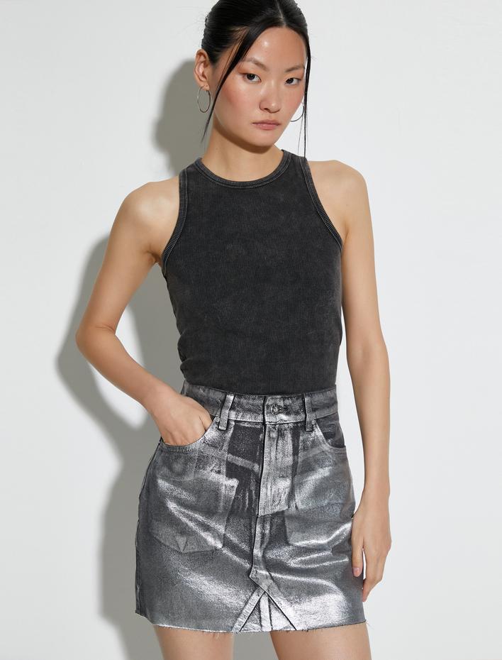  Halter Yaka Atlet Soluk Efektli Ribanalı