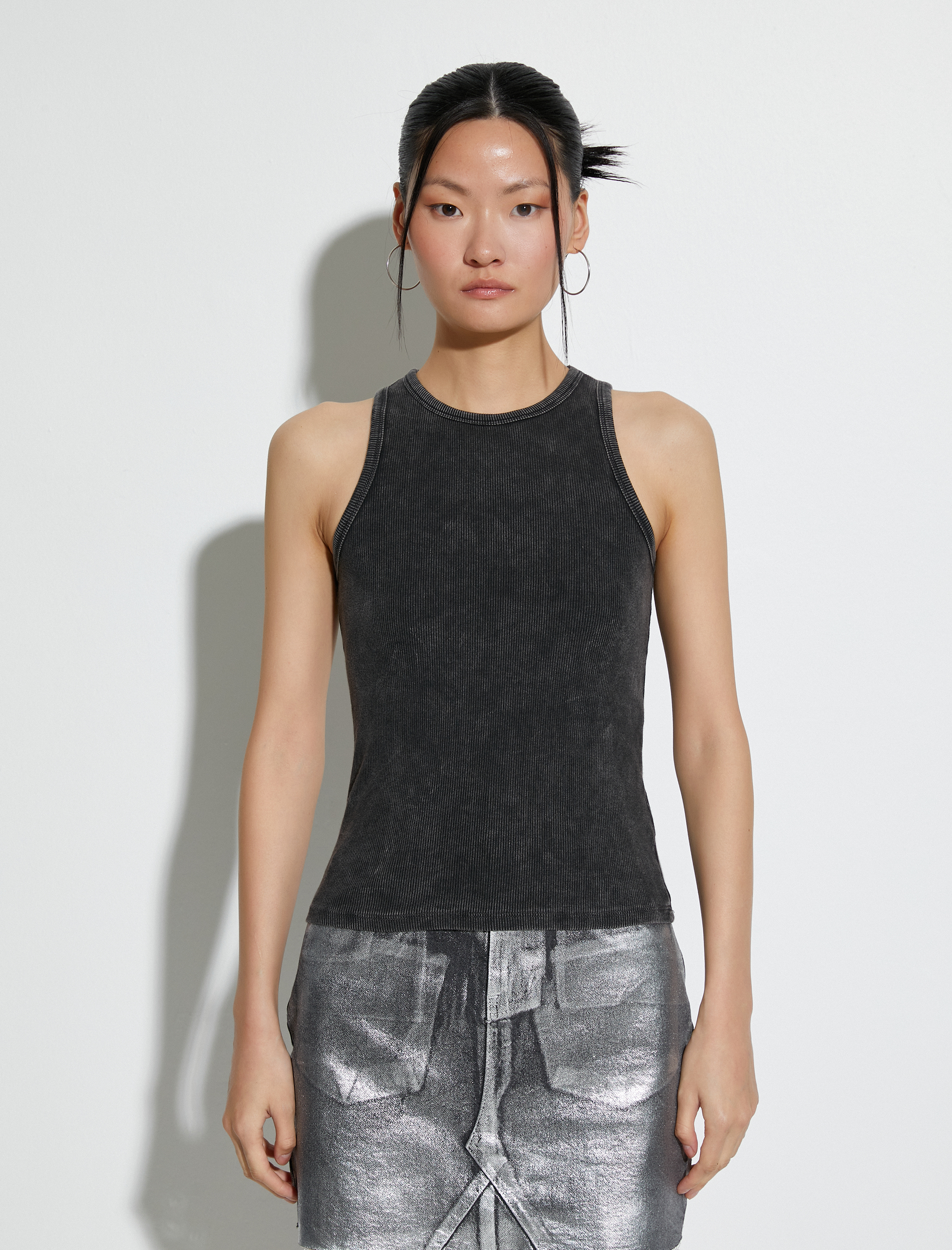   Halter Yaka Atlet Soluk Efektli Ribanalı