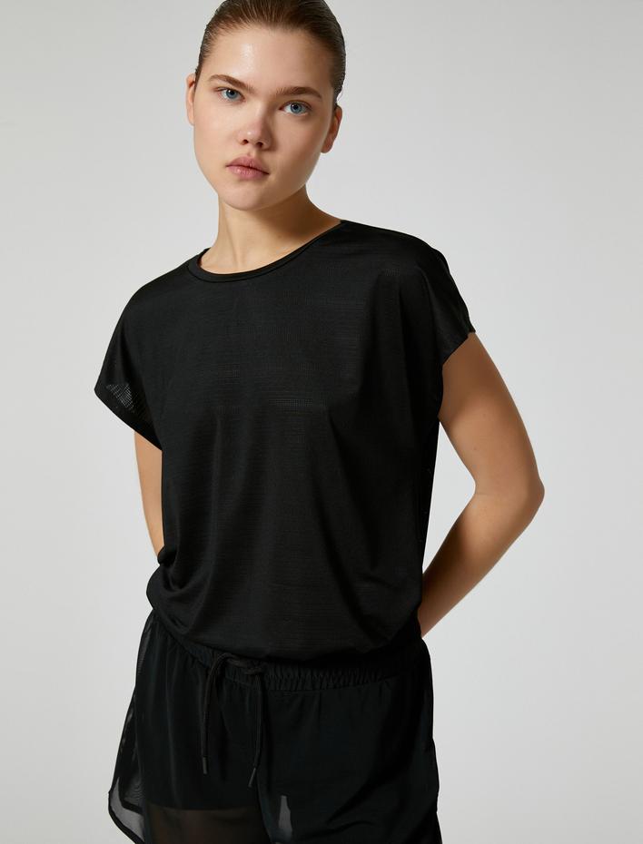  Rahat Kalıp Spor Tişört Bisiklet Yaka Kısa Kollu