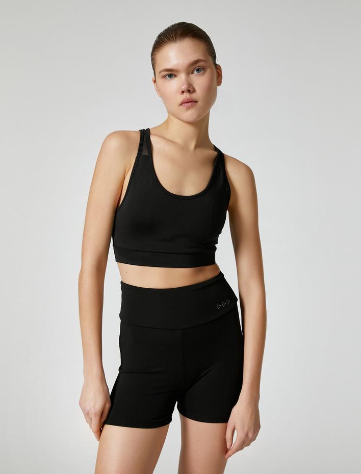  Spor Ekstra Kısa Biker Tayt Yüksek Bel Slim Fit