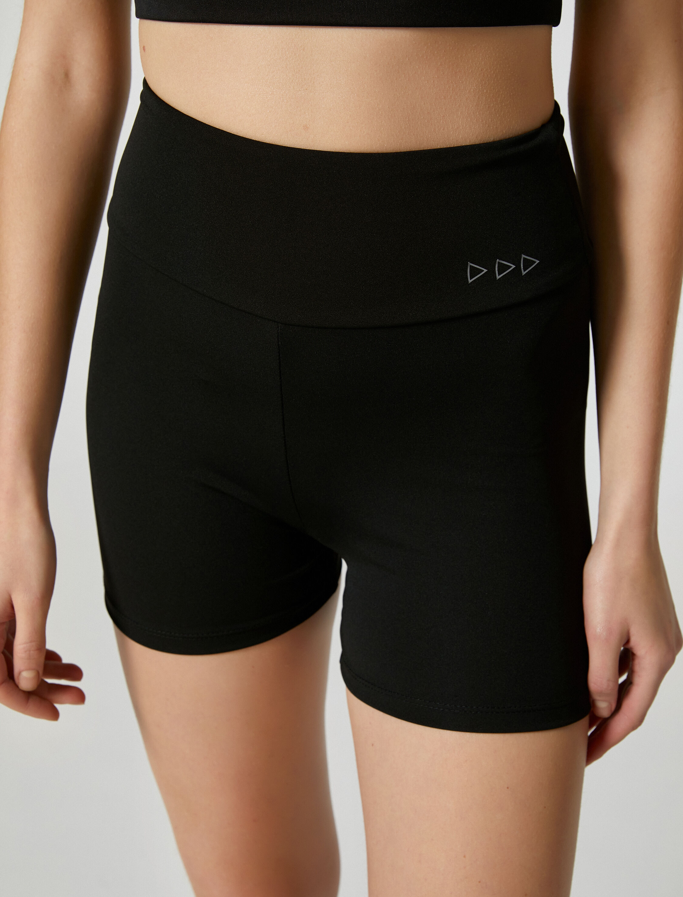   Spor Ekstra Kısa Biker Tayt Yüksek Bel Slim Fit