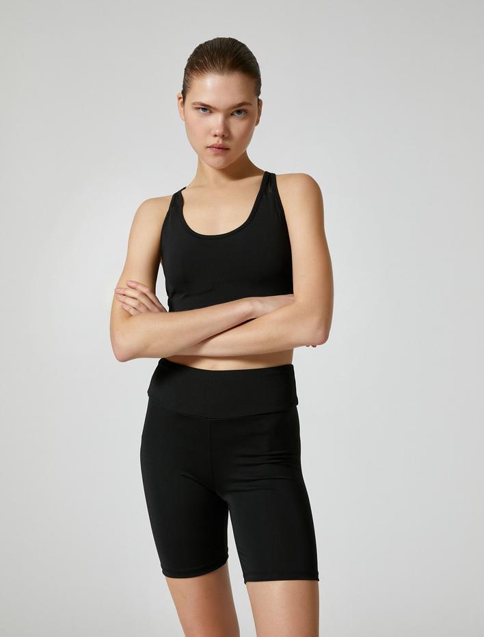  Spor Biker Tayt Yüksek Bel Slim Fit