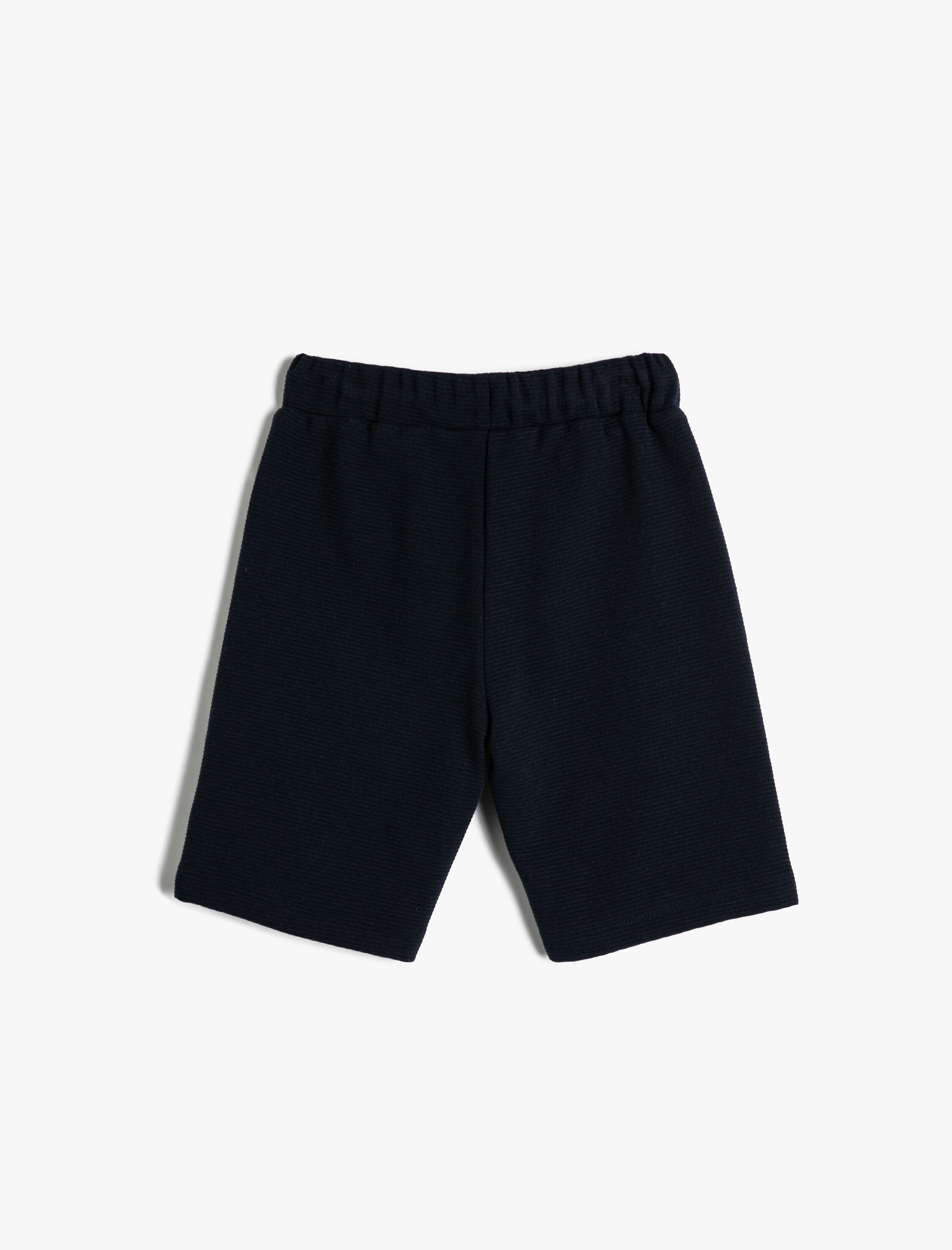  Erkek Çocuk Basic Şort Dokulu Beli Bağlamalı