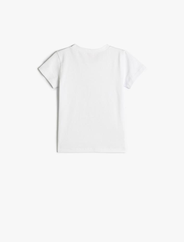 Kız Bebek Tişört Deniz Kızı Baskılı Kısa Kollu Pamuklu