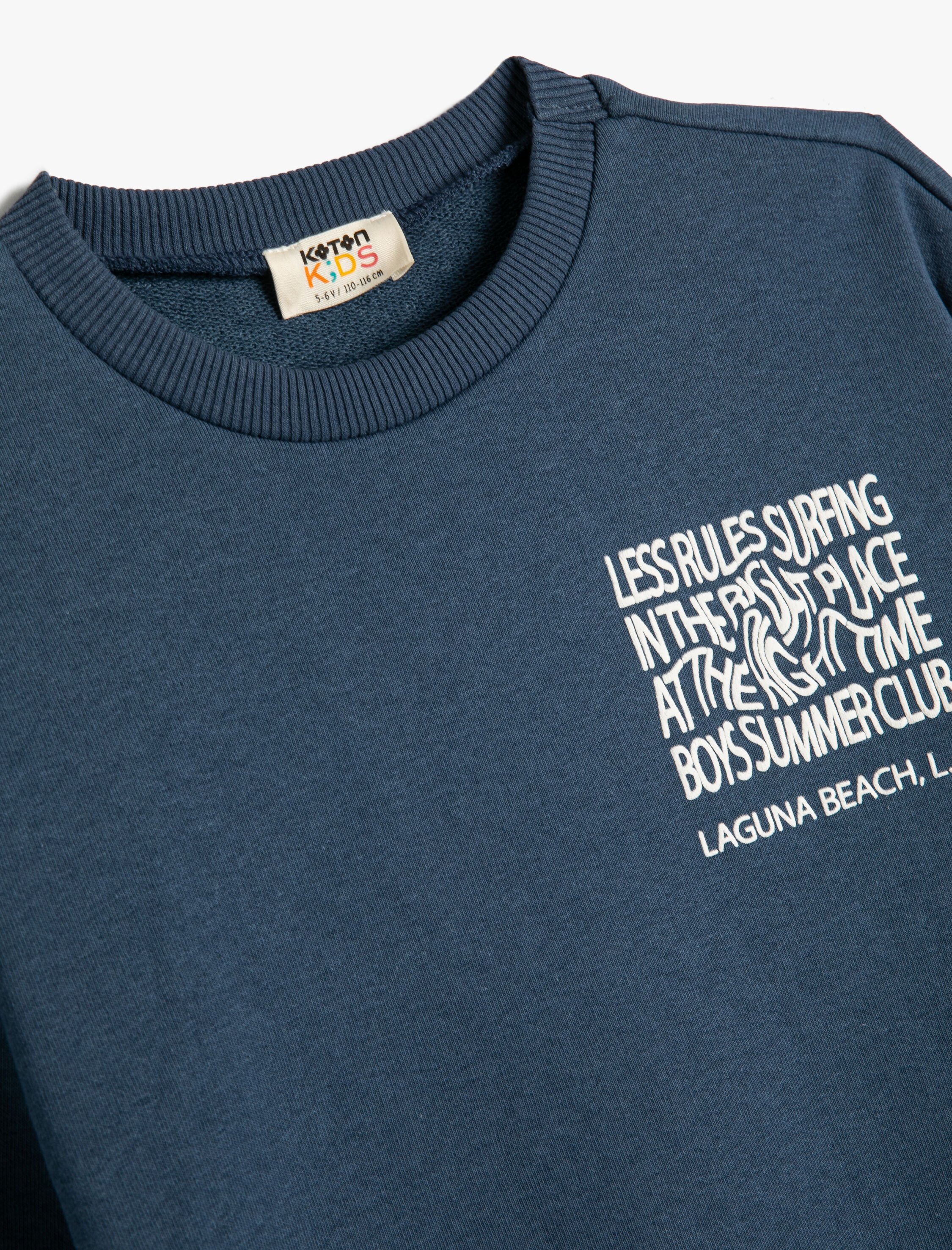  Erkek Çocuk Sweatshirt Arkası Baskılı Slogan Temalı Uzun Kollu