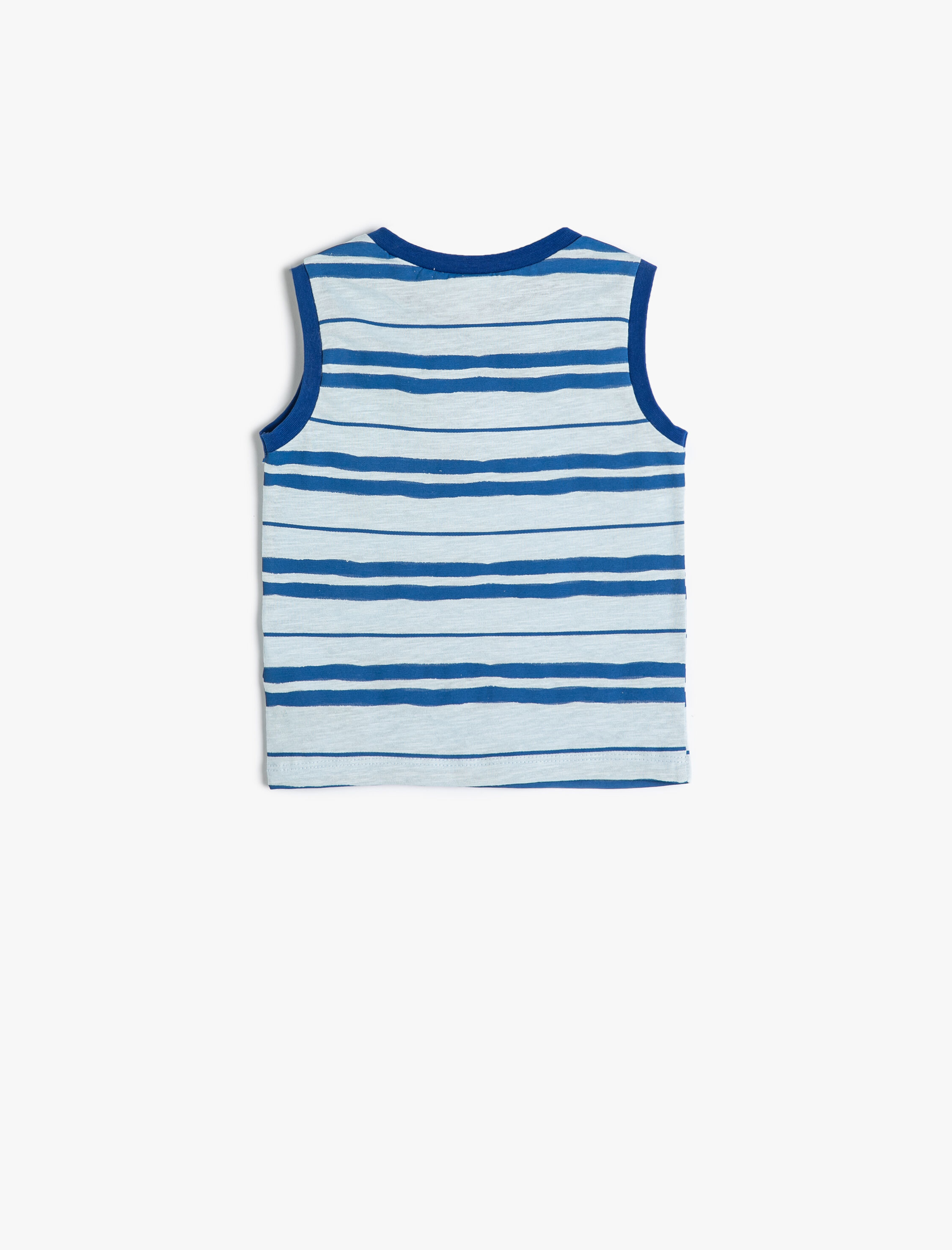  Erkek Bebek Atlet Kolsuz Bisiklet Yaka Baskılı Pamuklu