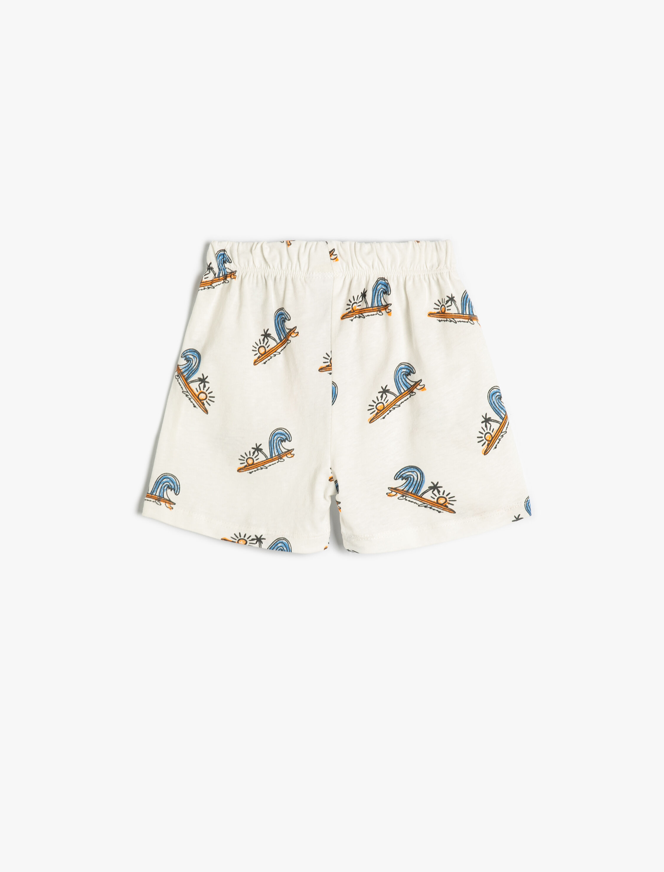  Erkek Bebek Şort Yaz Temalı Beli Bağlamalı Pamuklu