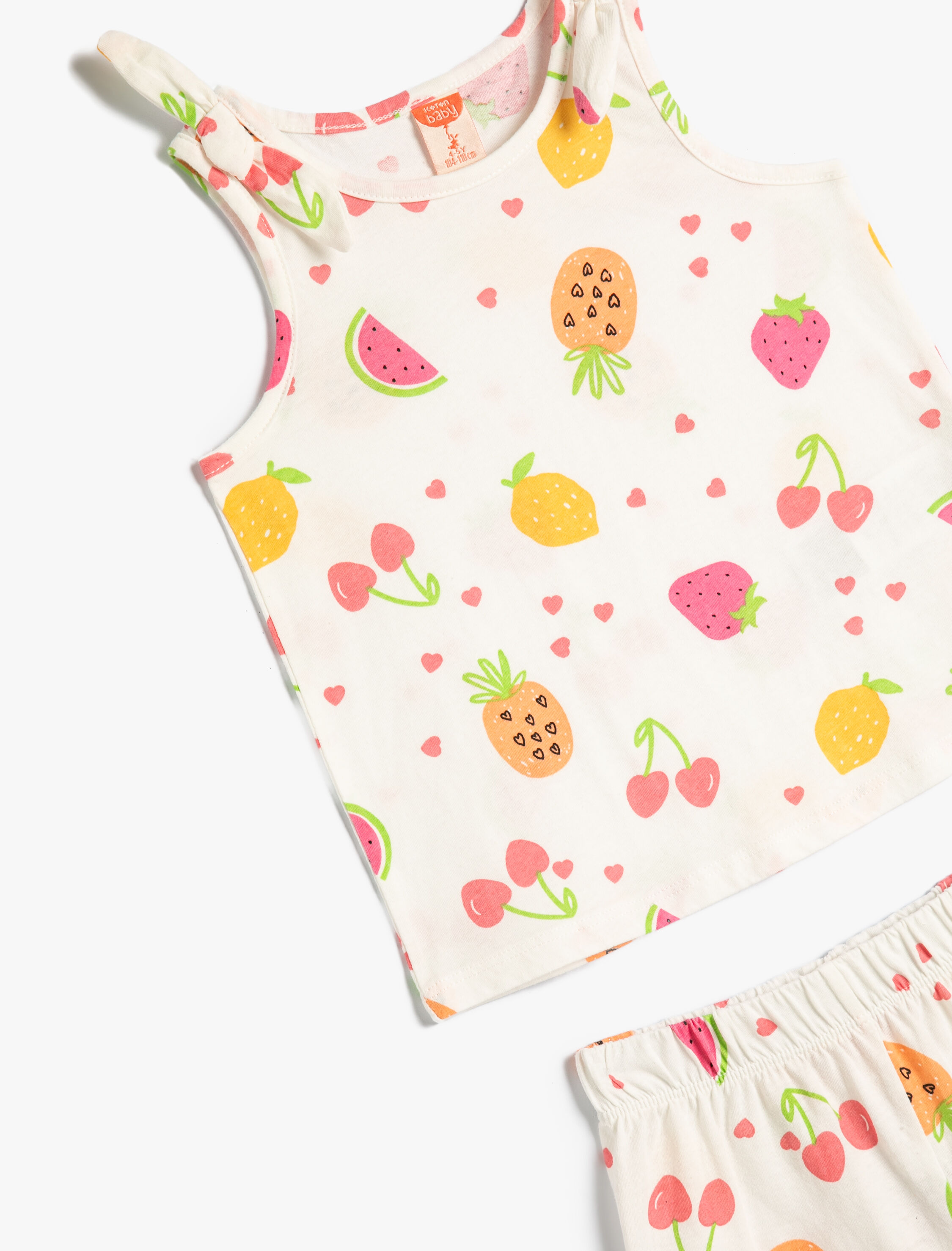  Kız Bebek 2'li Şort Tişört Takım Baskılı Pamuklu