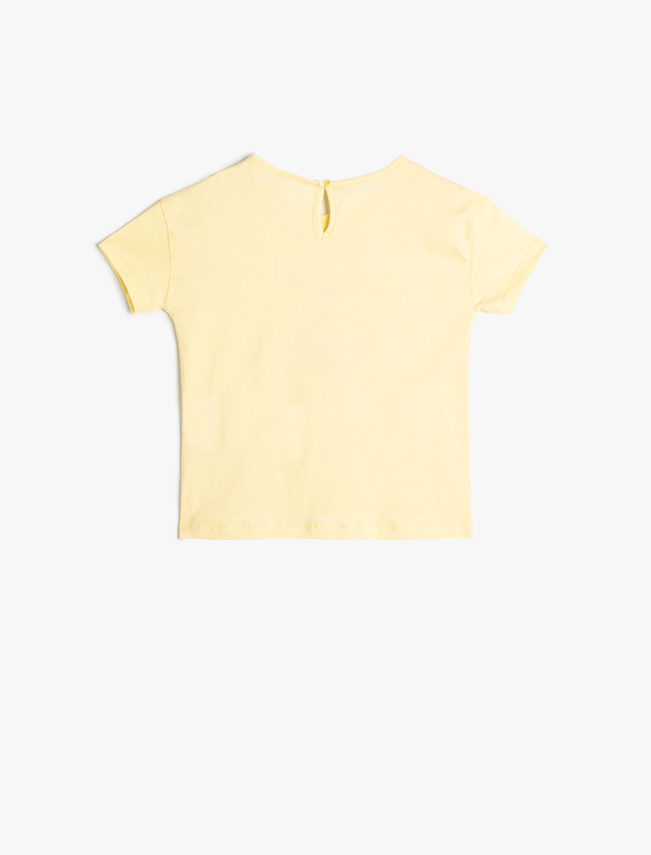  Kız Bebek Tişört Flamingo Baskılı Kısa Kollu Bisiklet Yaka Pamuklu