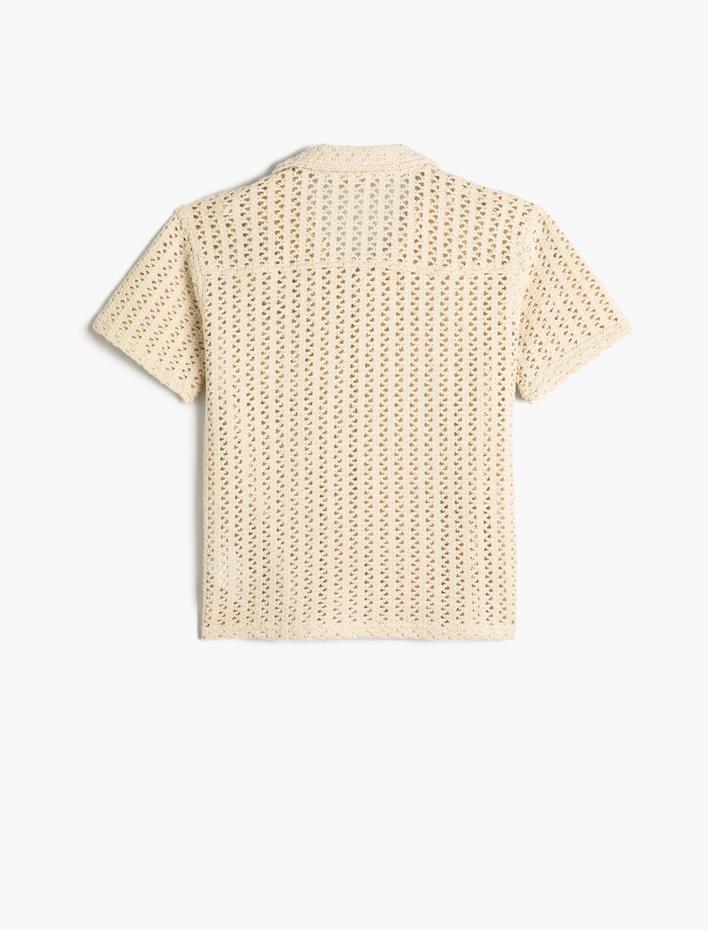 Erkek Çocuk Ajurlu Gömlek Kısa Kollu Düğmeli