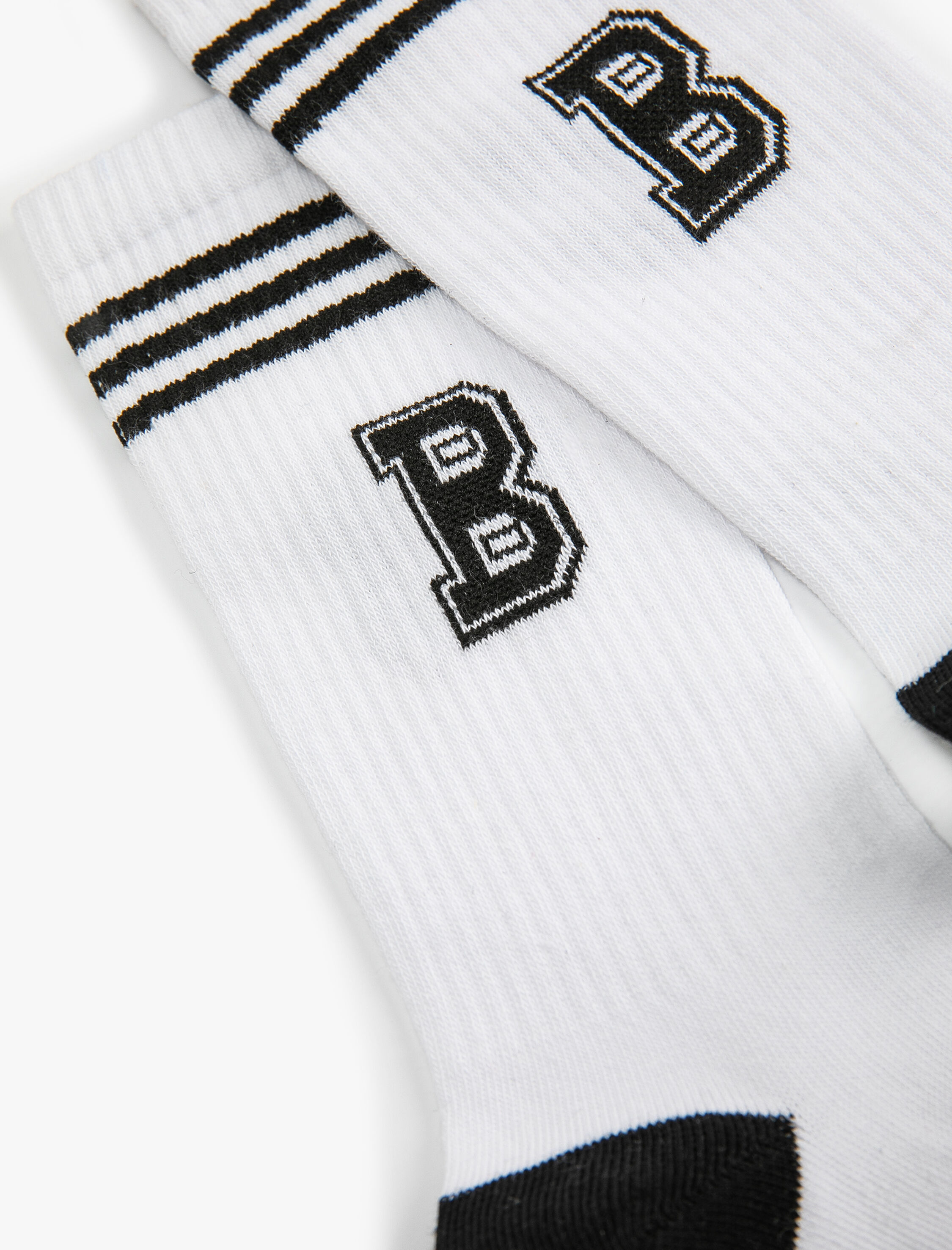  Erkek Kolej Çorap Harf Desenli Şerit Detaylı