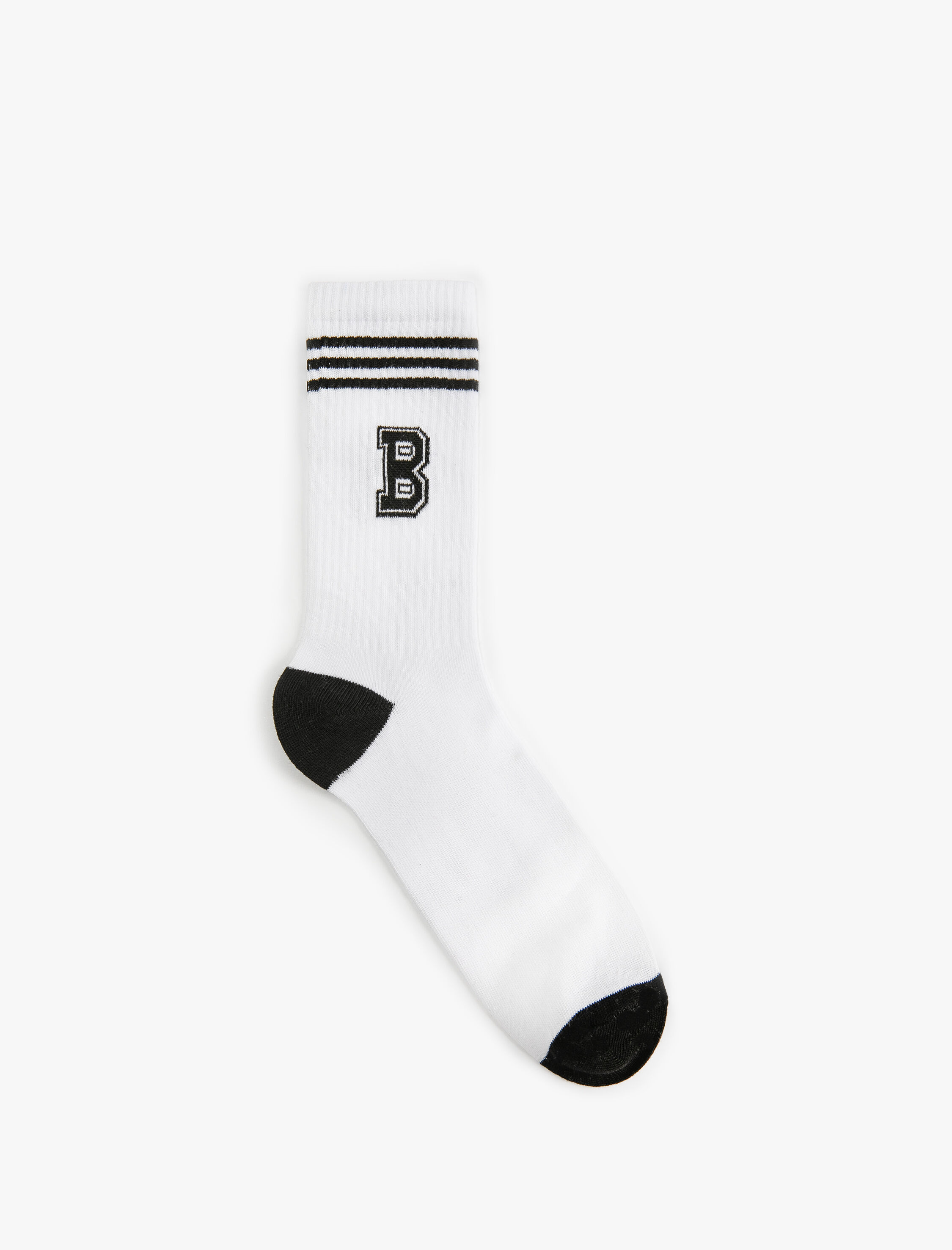  Erkek Kolej Çorap Harf Desenli Şerit Detaylı