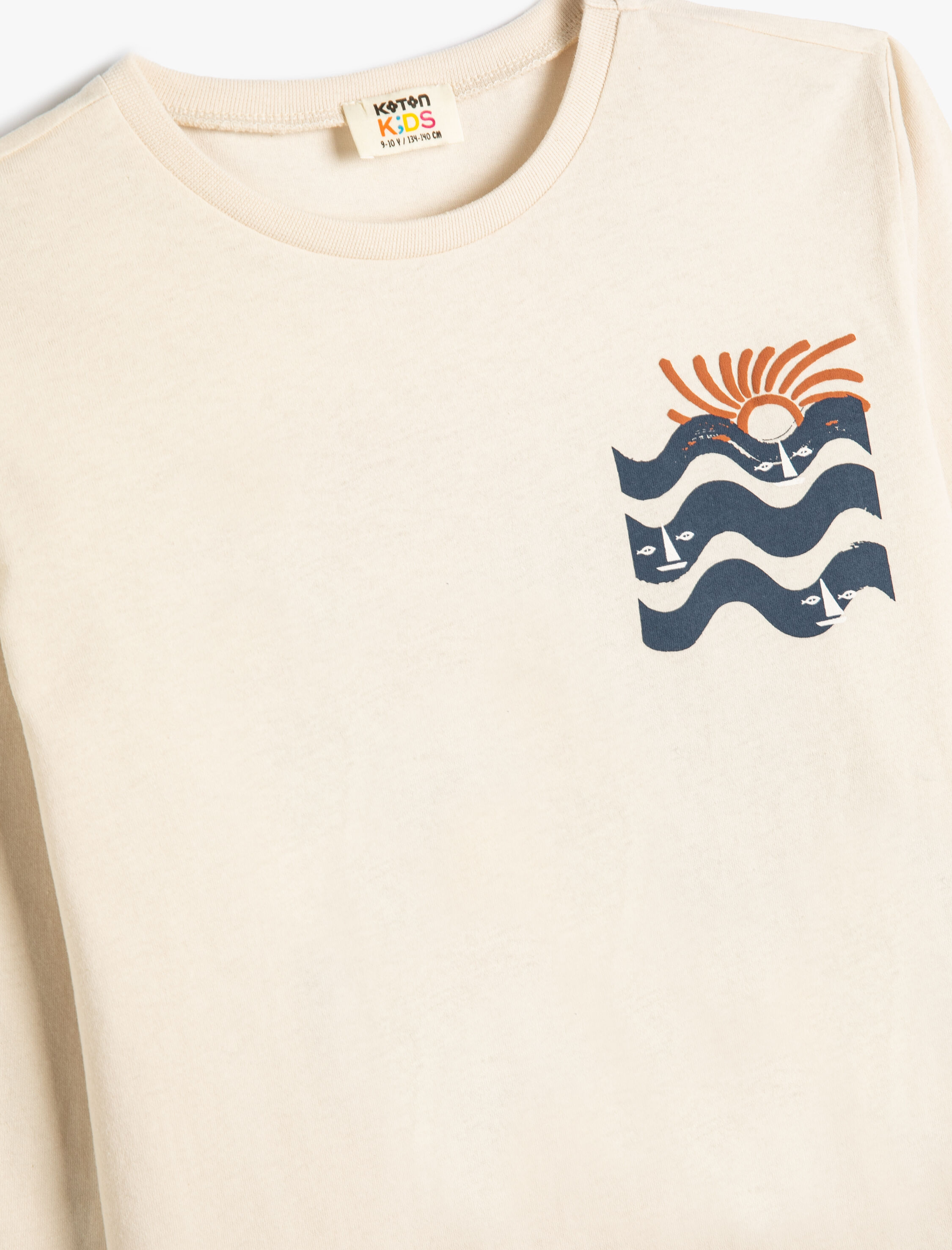  Erkek Çocuk T-Shirt Uzun Kollu Arkası Baskılı Yaz Temalı Pamuklu