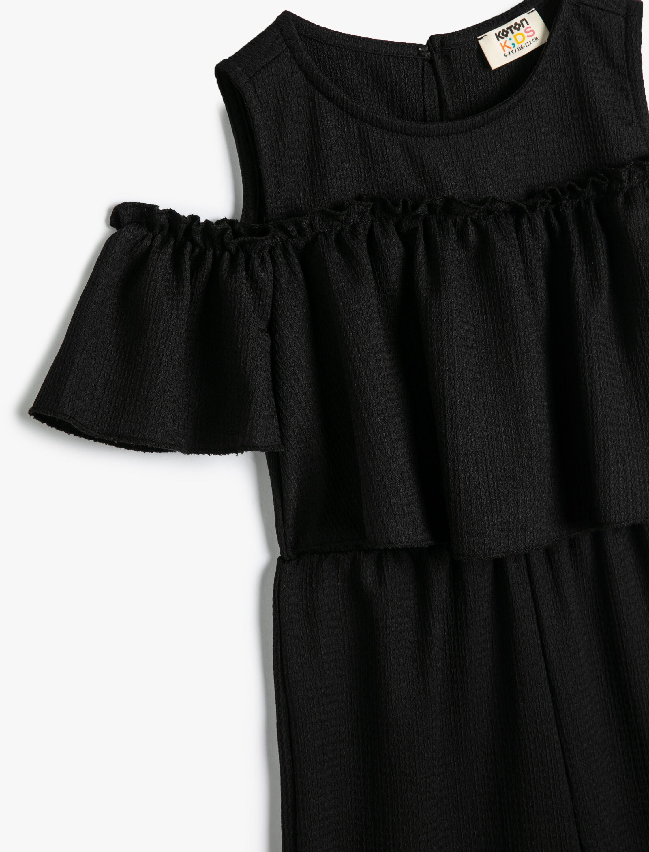  Kız Çocuk Tulum Bol Paça Askılı Fırfır Detaylı