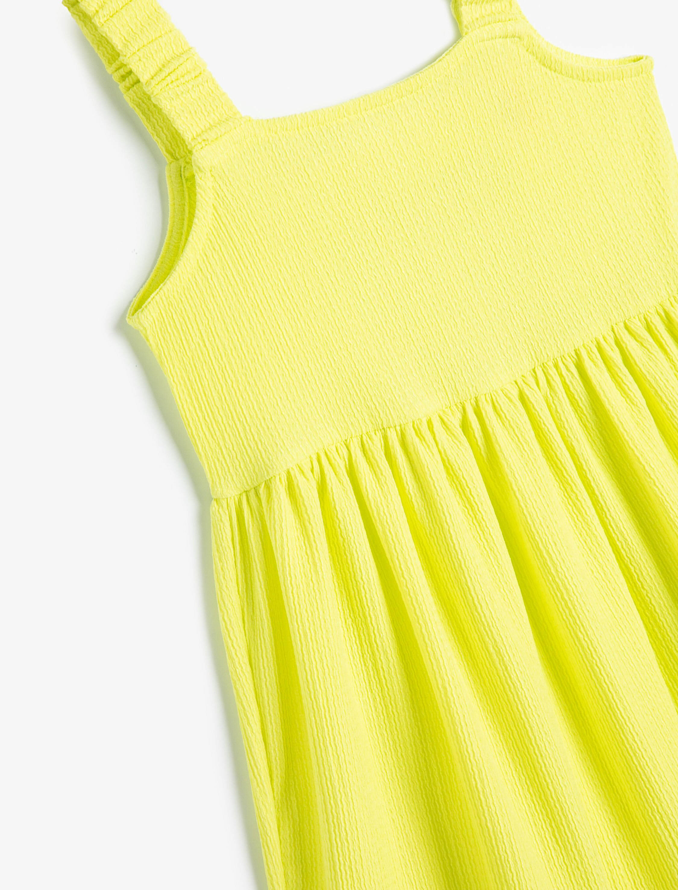  Kız Çocuk Elbise İnce Askılı Katlı Fırfır Detaylı