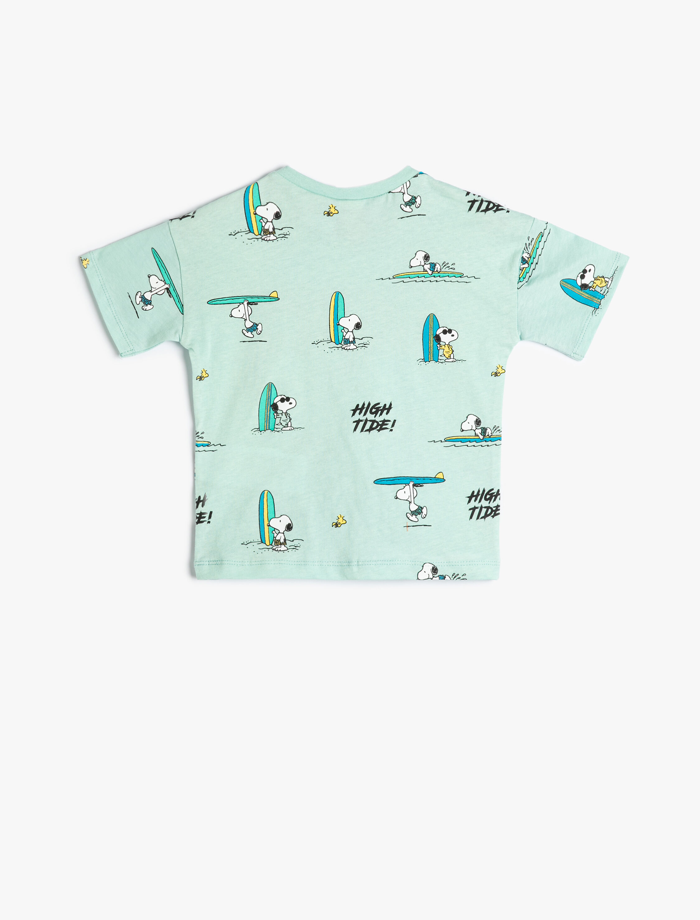  Erkek Bebek Snoopy Tişört Lisanslı Kısa Kollu Bisiklet Yaka Pamuklu