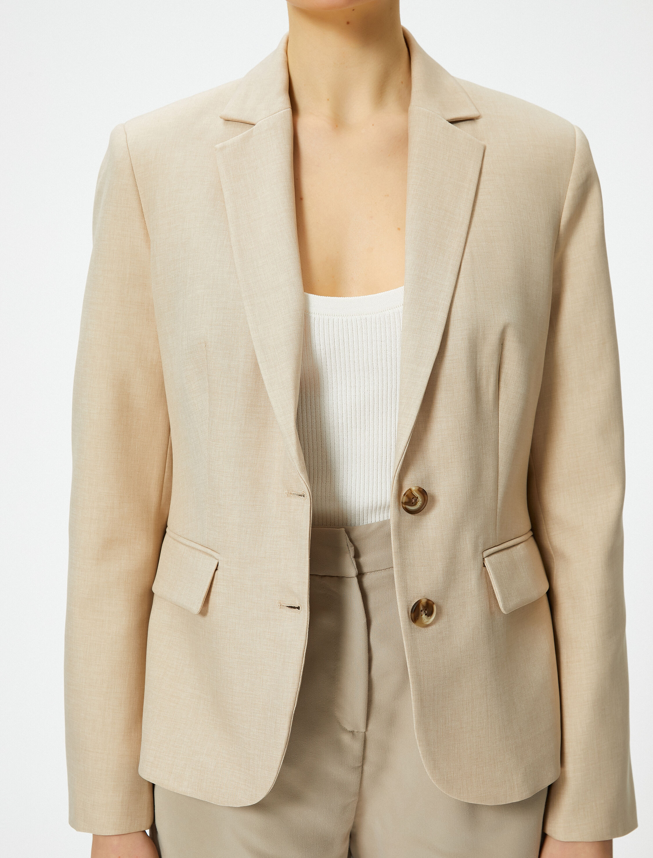   Blazer Ceket Düğmeli Kapaklı Cepli